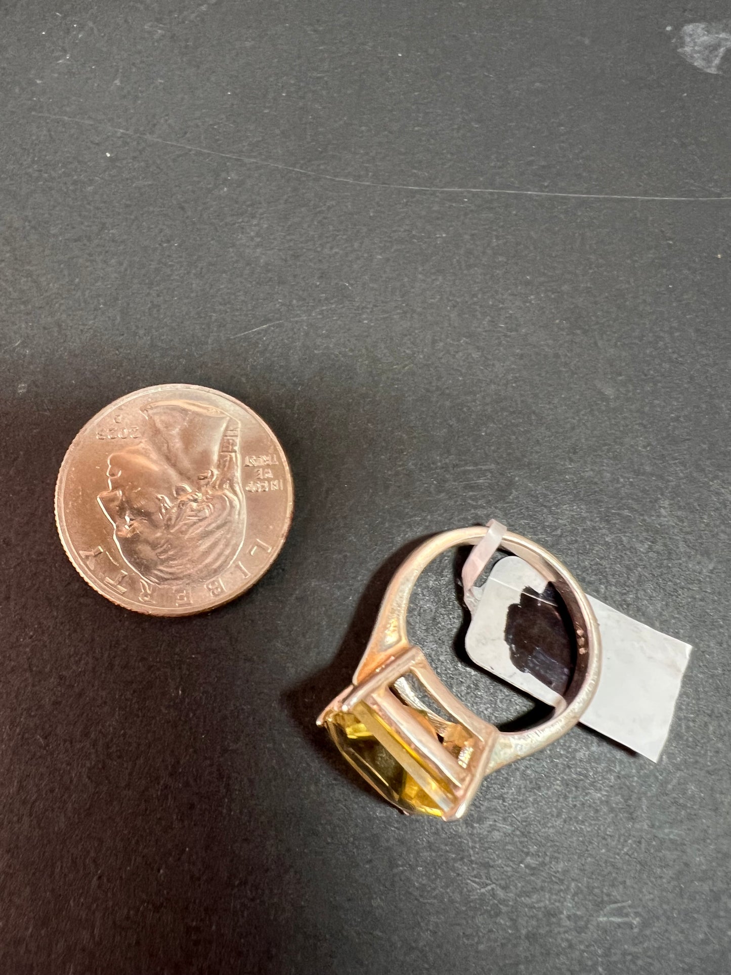 NEW size 7 lemon quartz citrine sterling silver ring 5.05 grams