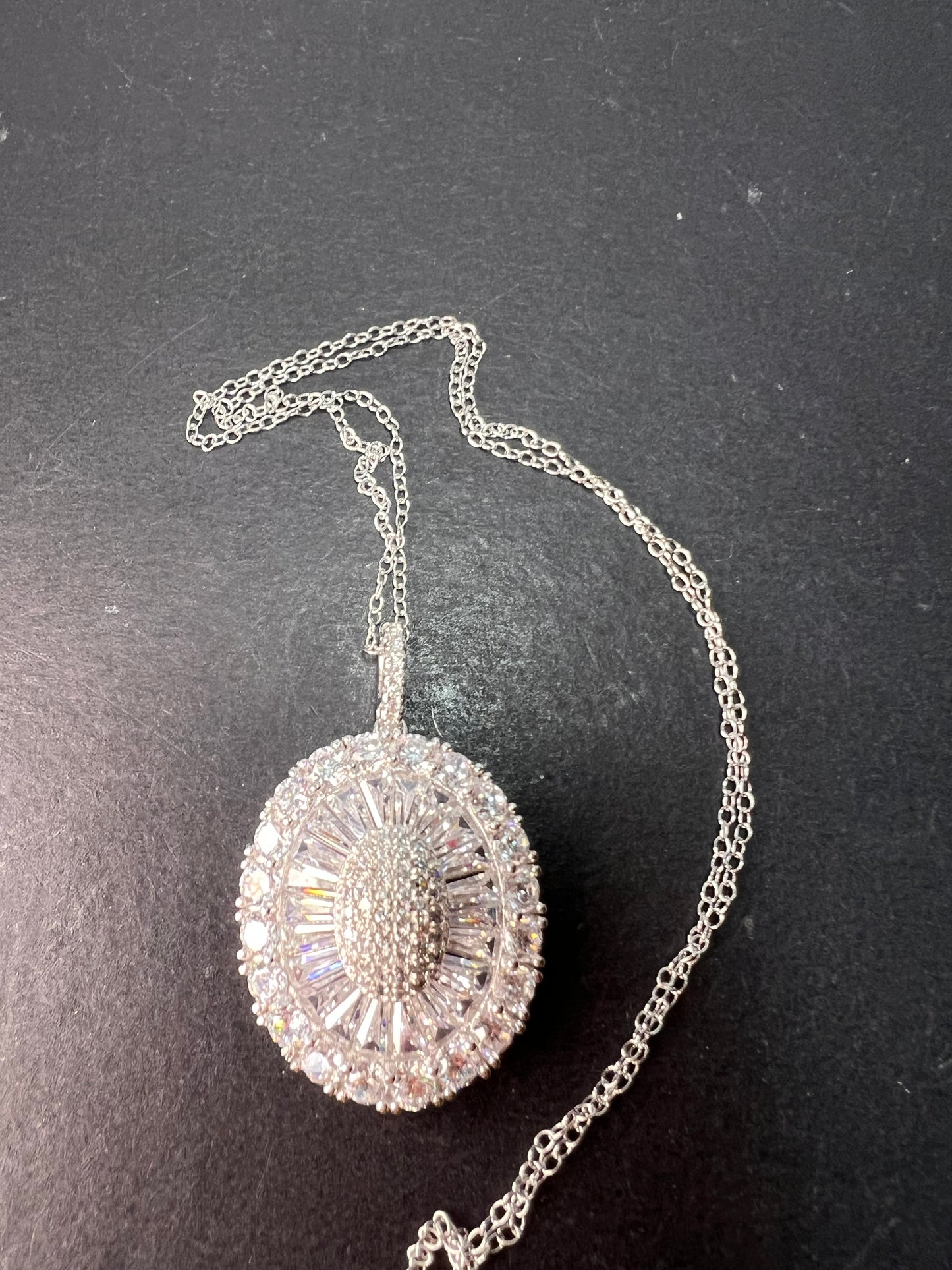 White Cubic Zirconia Rhodium Over Sterling Silver Pendant With Chain 5.83ctw