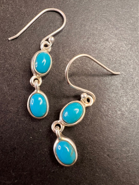 NEW Sleeping Beauty sterling silver earrings 3.09 grams