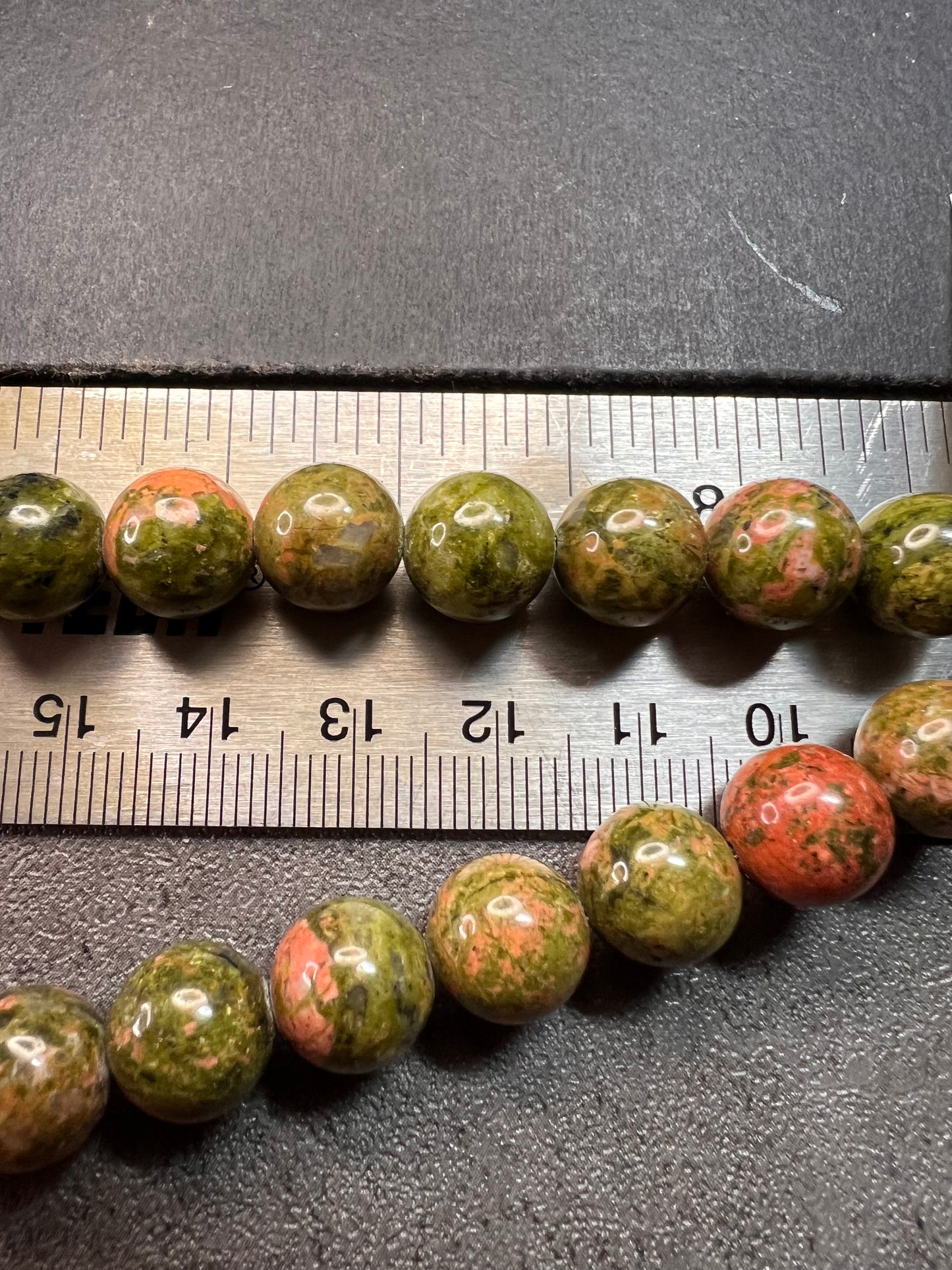 NEW unakite beaded necklace with sterling silver clasp