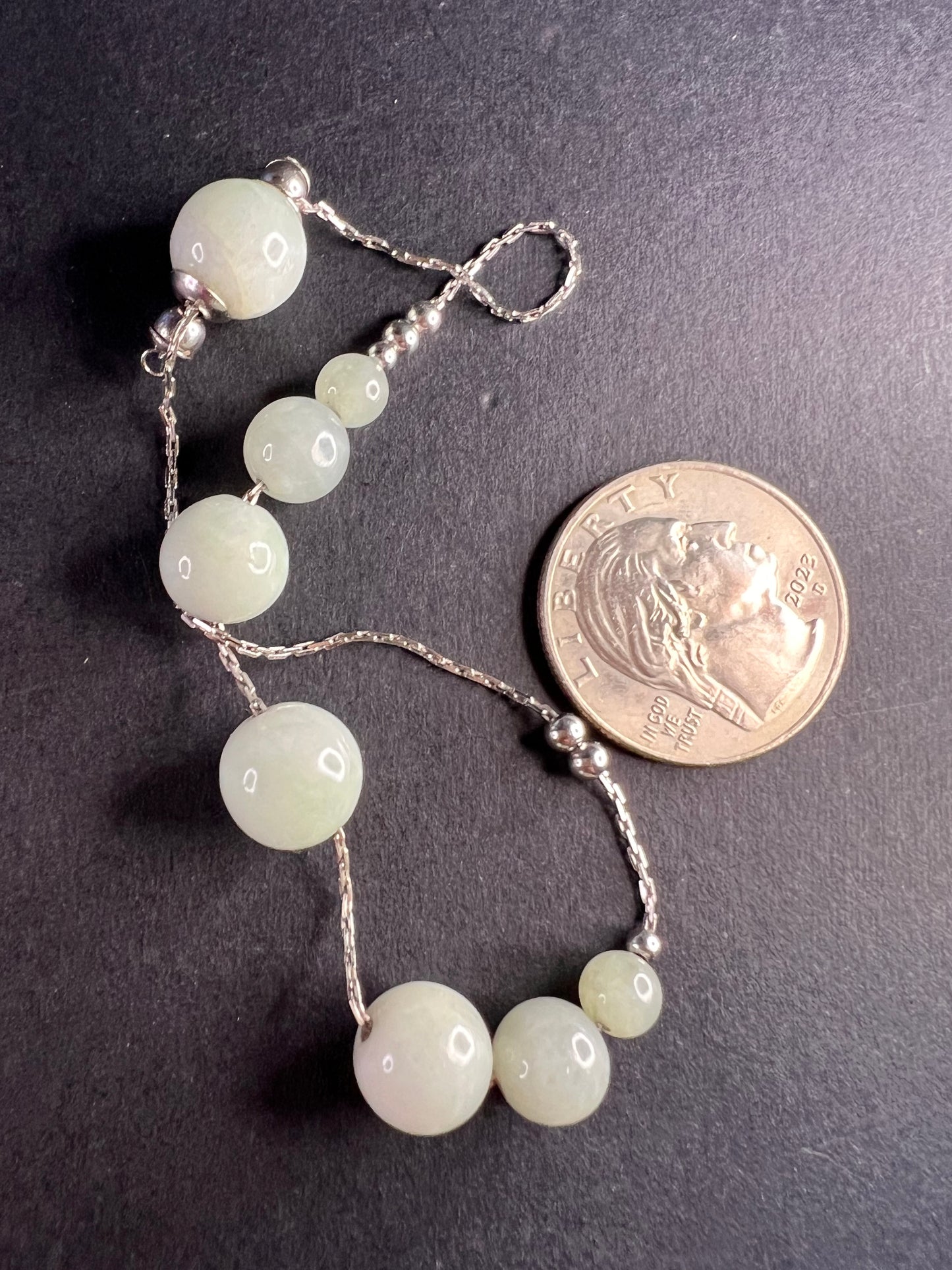 Burmese jade adjustable bolo sterling silver bracelet