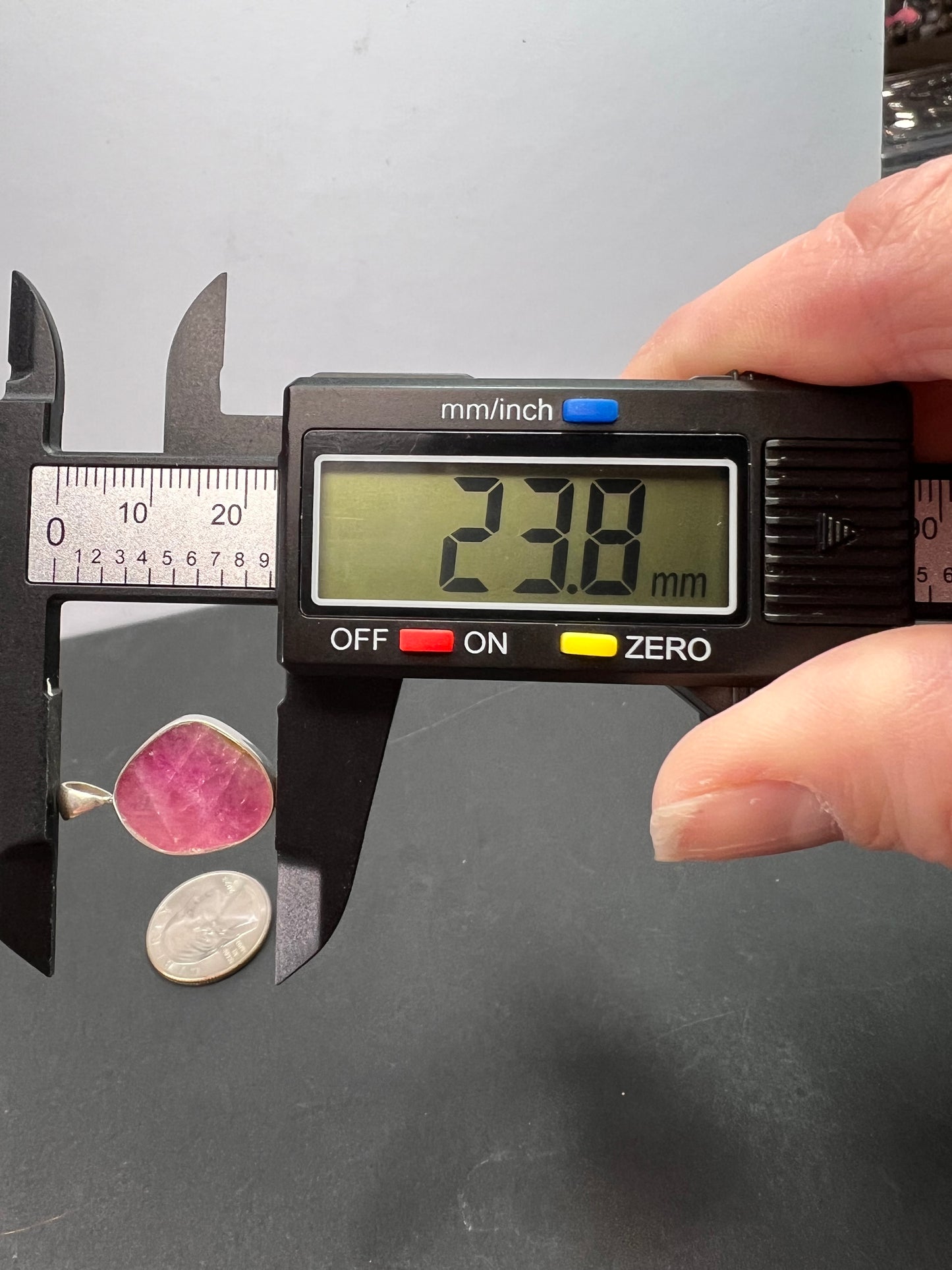 NEW Pink bi color watermelon tourmaline sterling silver pendant 2.06 grams