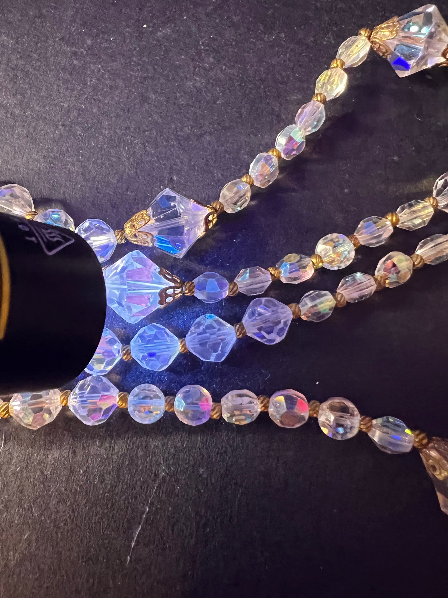 Vintage Aurora Borealis crystal beaded necklace