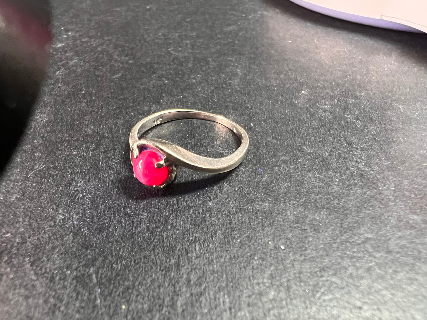 Vintage 14k white gold star ruby ring size 6