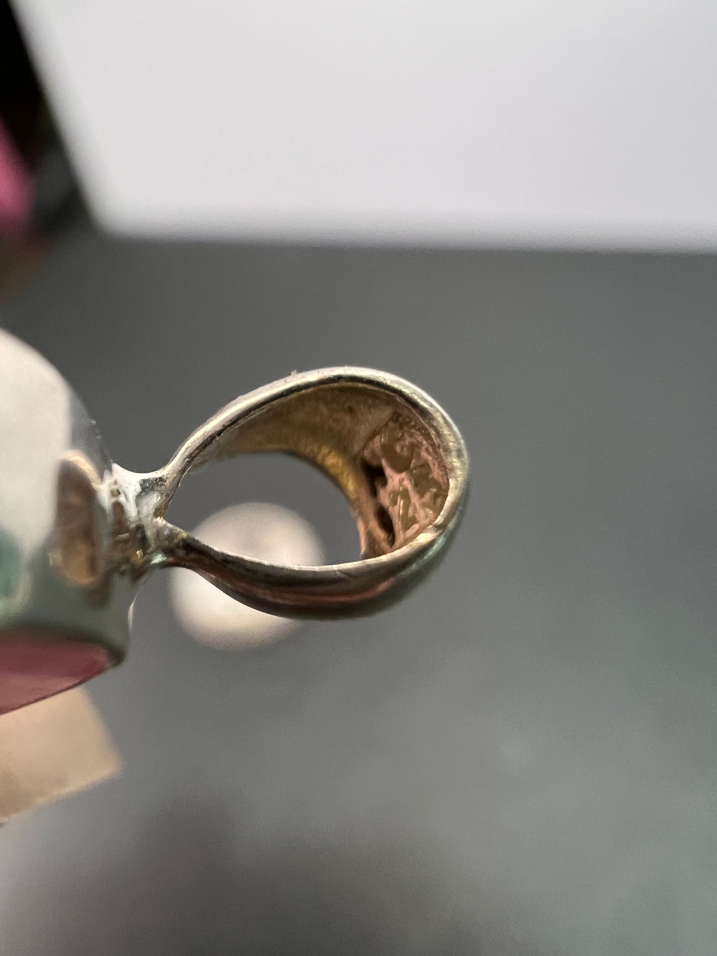 NEW Pink bi color watermelon tourmaline sterling silver pendant 2.06 grams