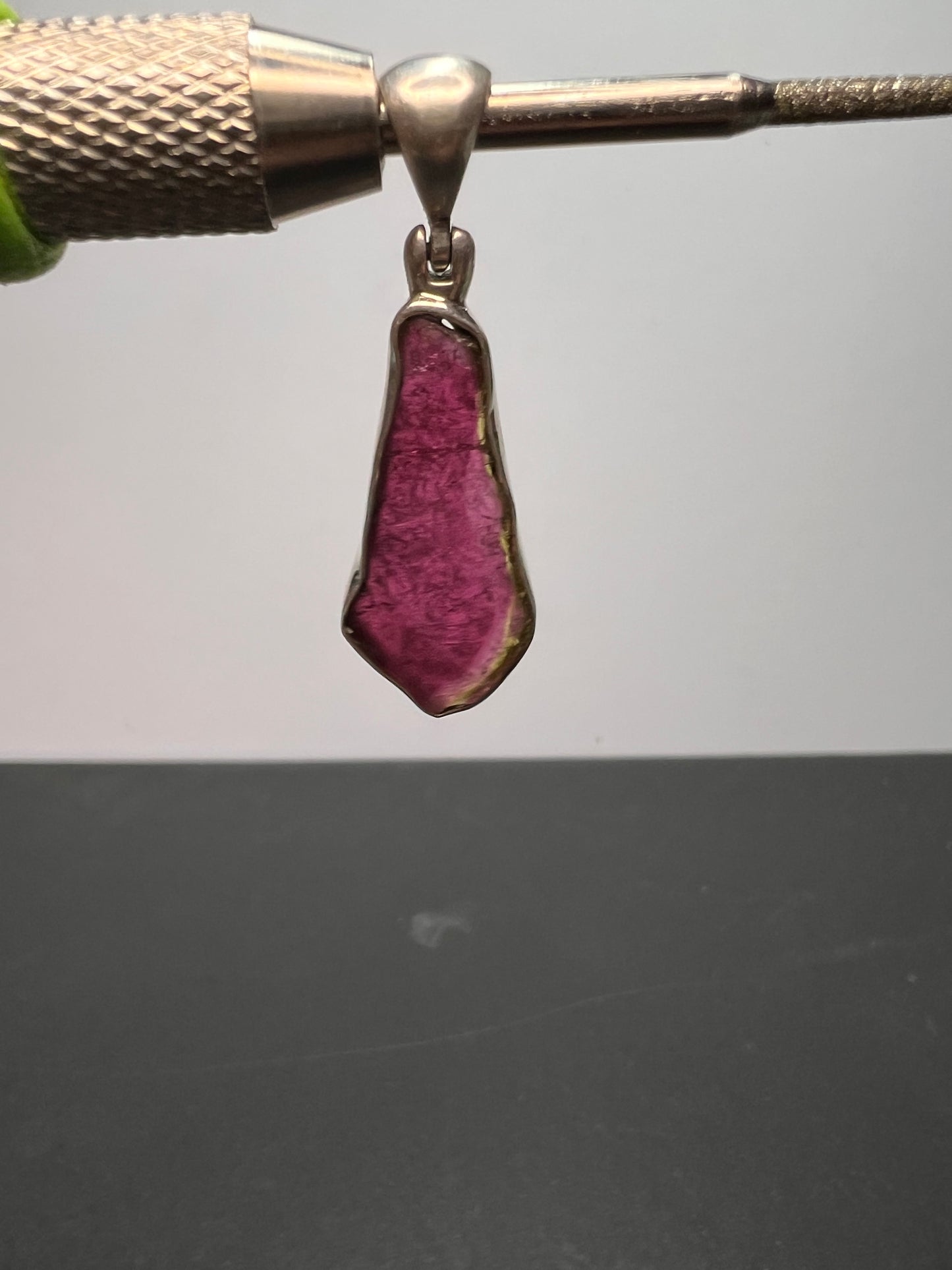 NEW Pink Watermelon tourmaline sterling silver pendant 2.65 grams