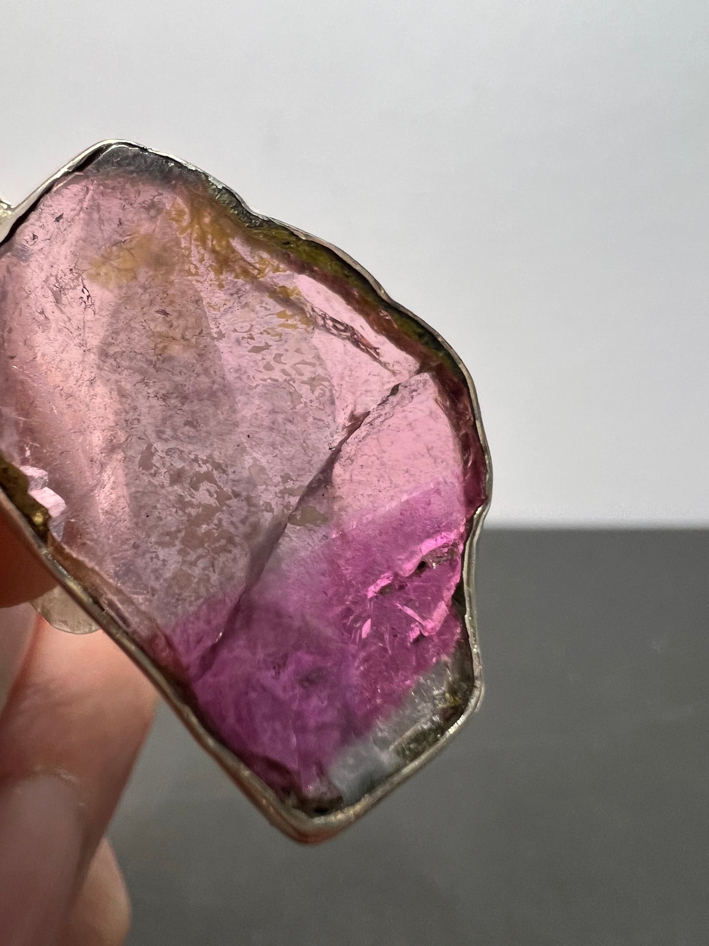 NEW Multi color tourmaline sterling silver pendant 4.49 grams