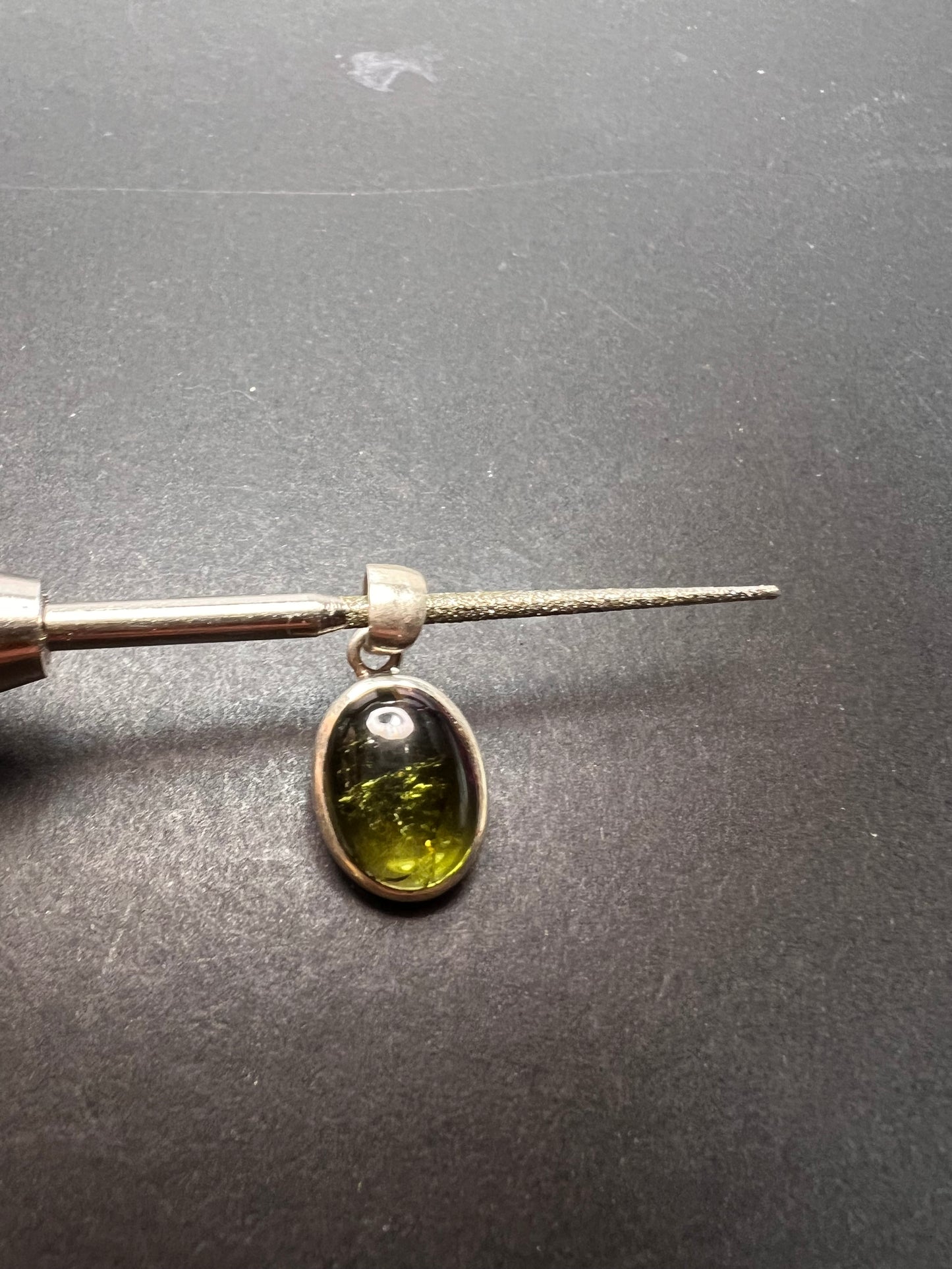 NEW Green with pink tourmaline sterling silver pendant 2.34 grams