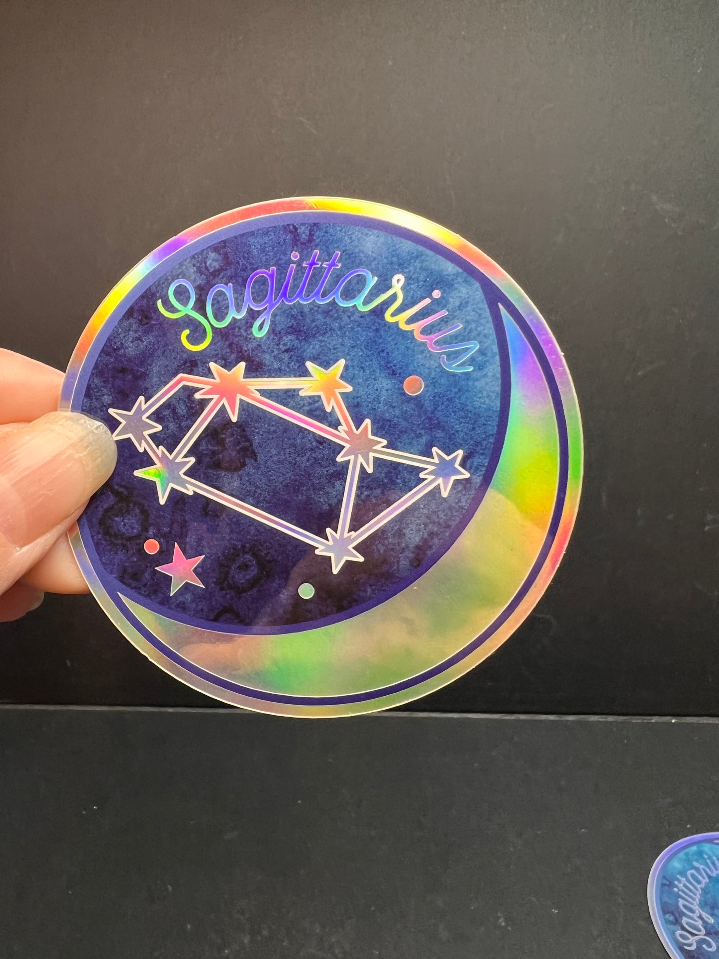 🏹 Sagittarius Holographic Sticker – Wild Flower