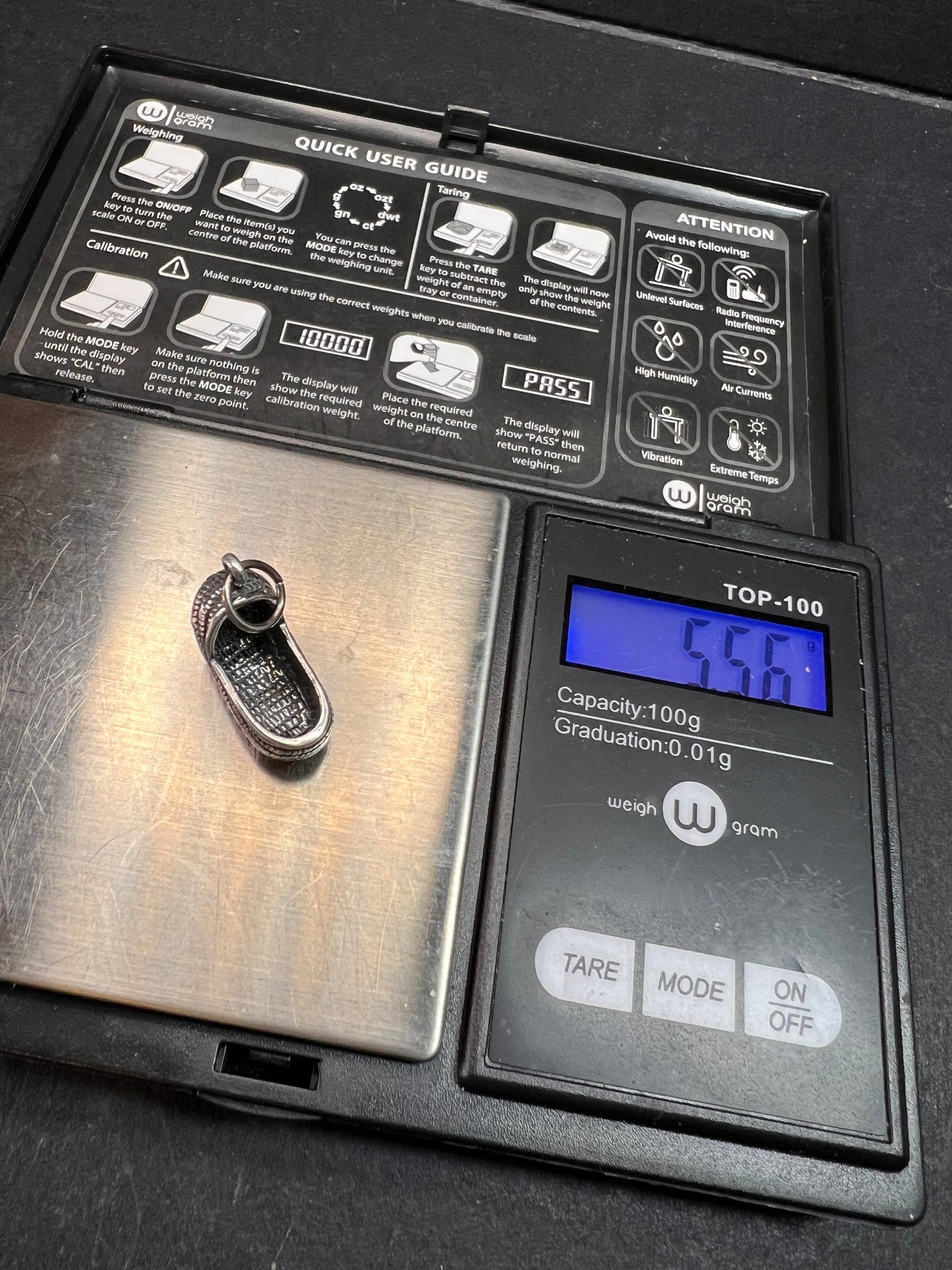 MCM Vintage Sterling Silver Baby Moses Basket Cradle Charm Pendant