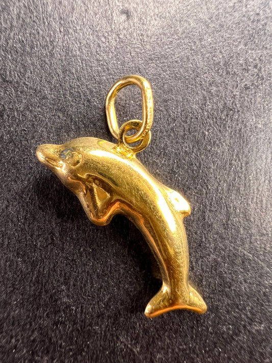 Vintage 14k gold Italian dolphin pendant