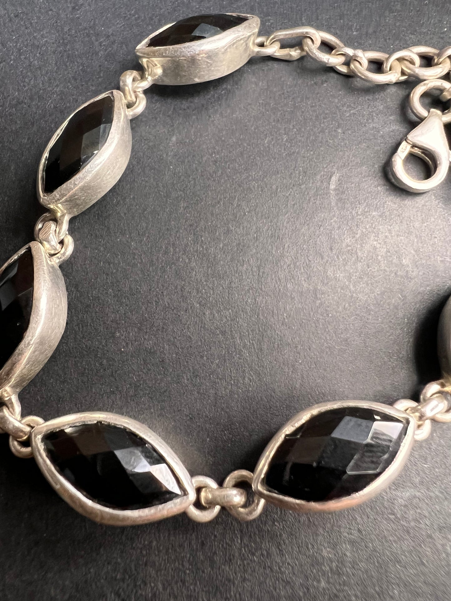 NEW Black onyx sterling silver 8 inch bracelet