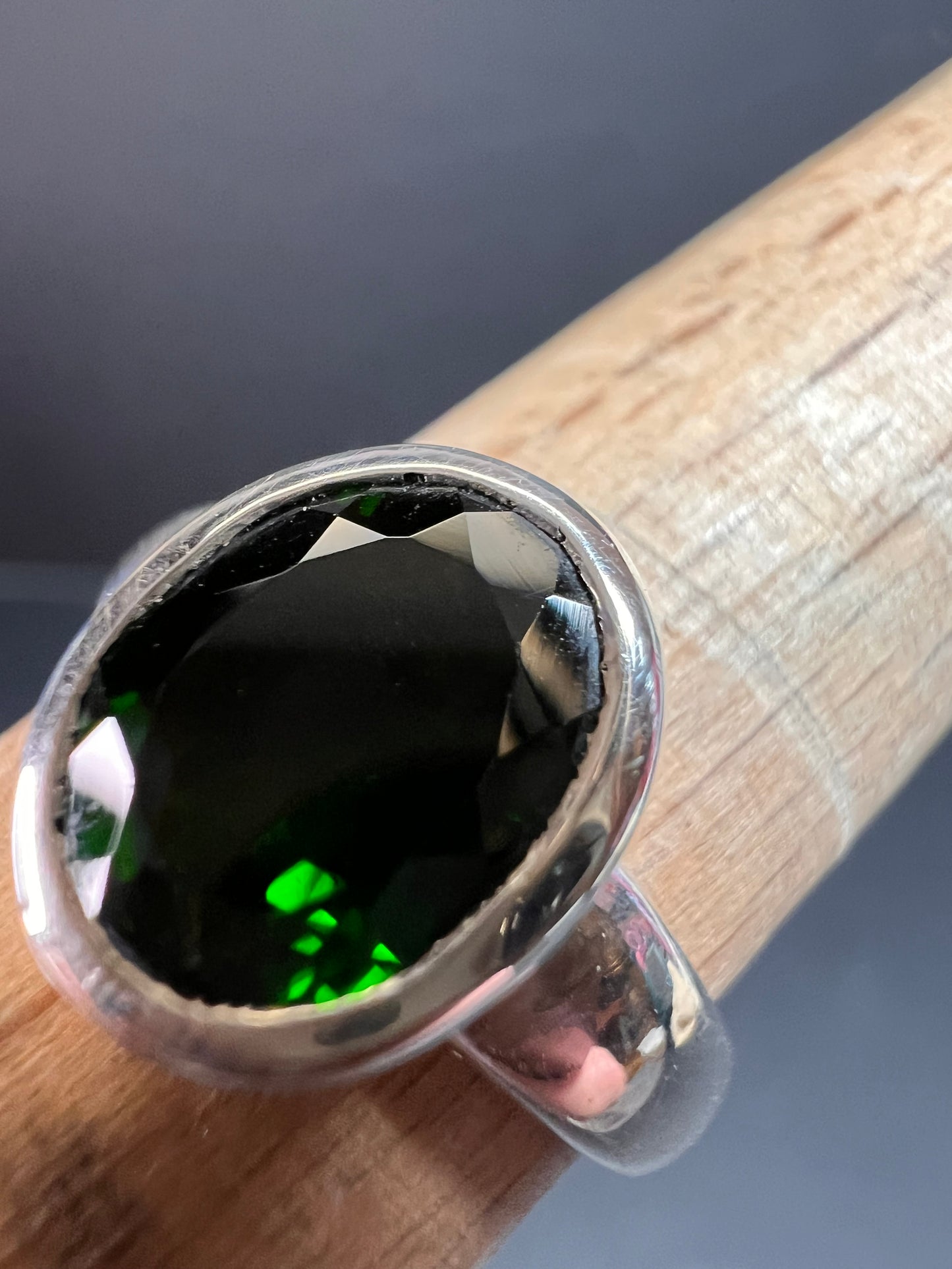 NEW Chrome tourmaline sterling silver ring size 7.5