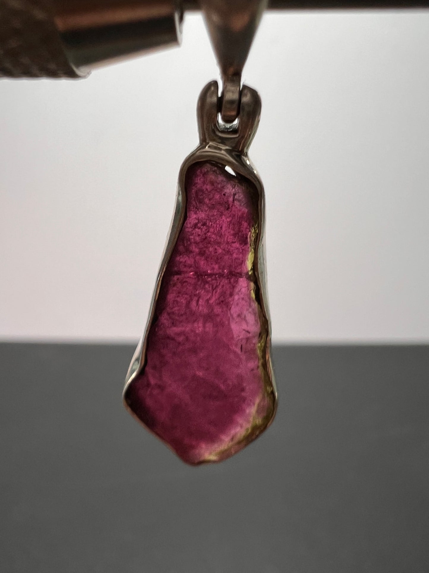 NEW Pink Watermelon tourmaline sterling silver pendant 2.65 grams