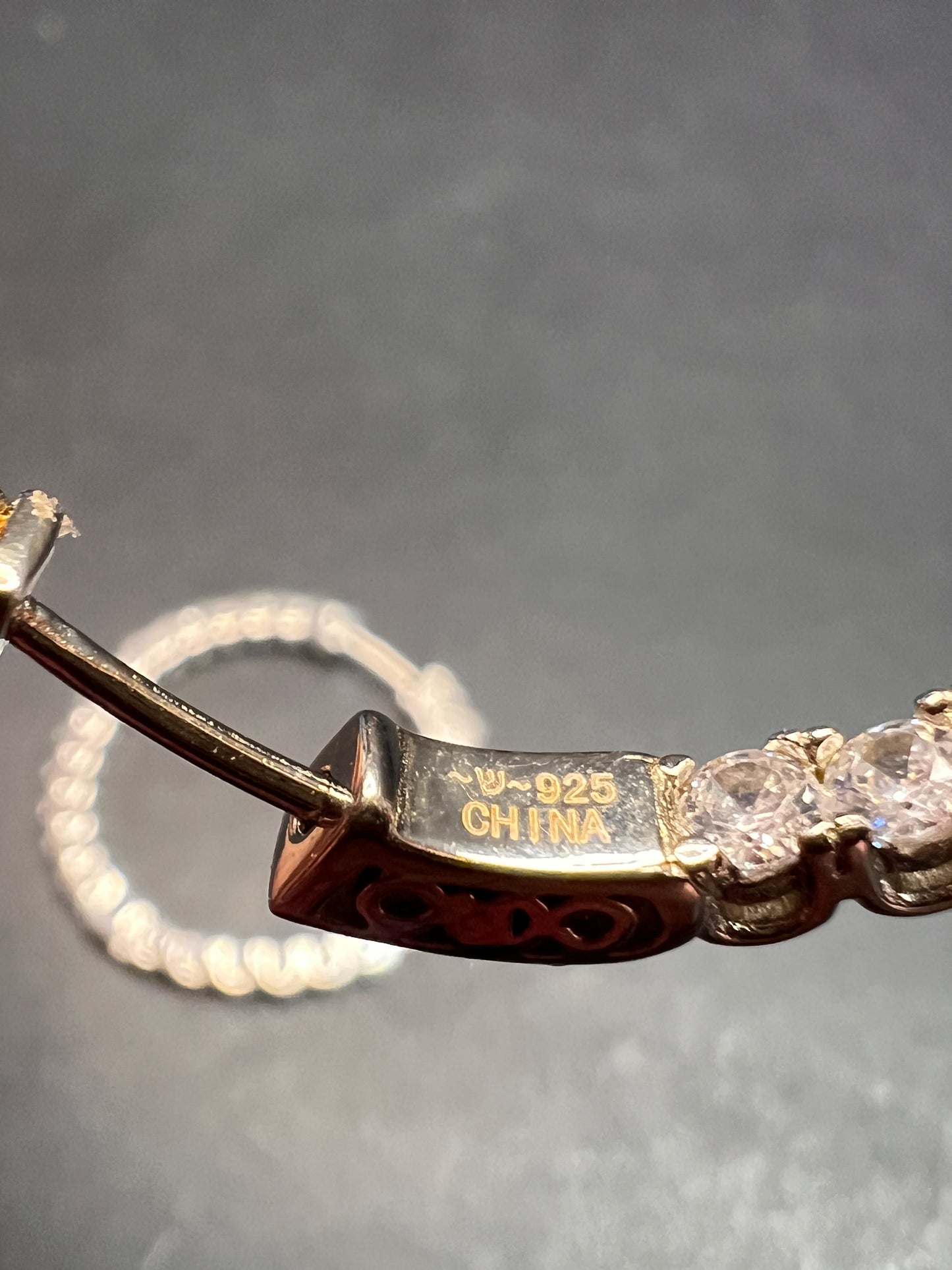 CZ inside out hoop earrings in sterling silver