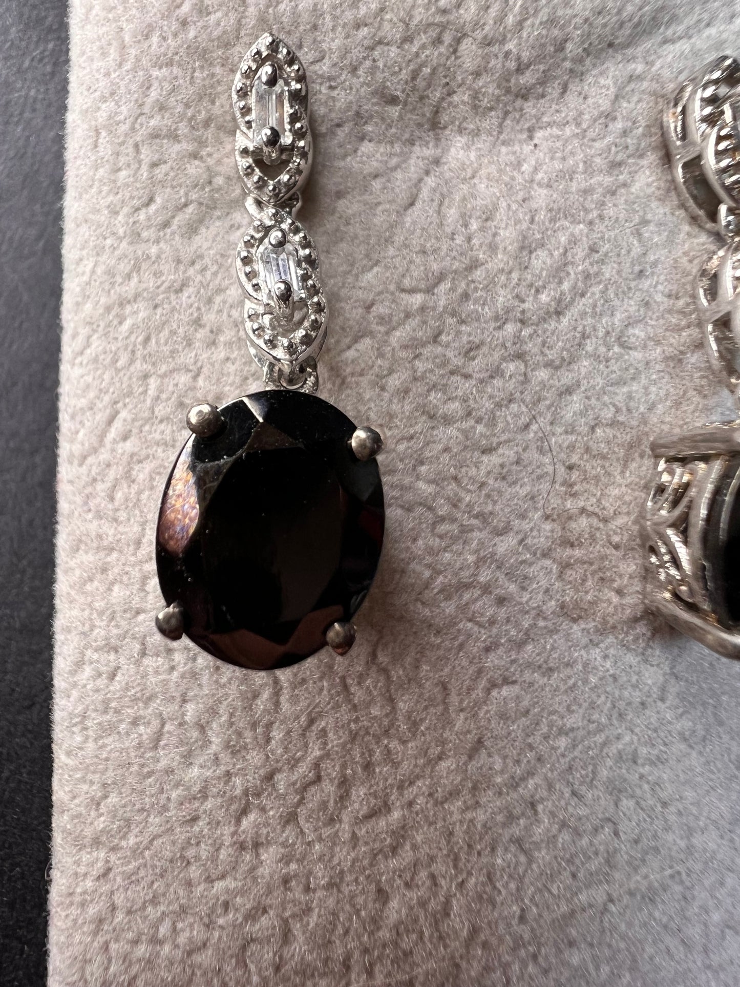 Elite Shungite gemstone sterling silver earrings