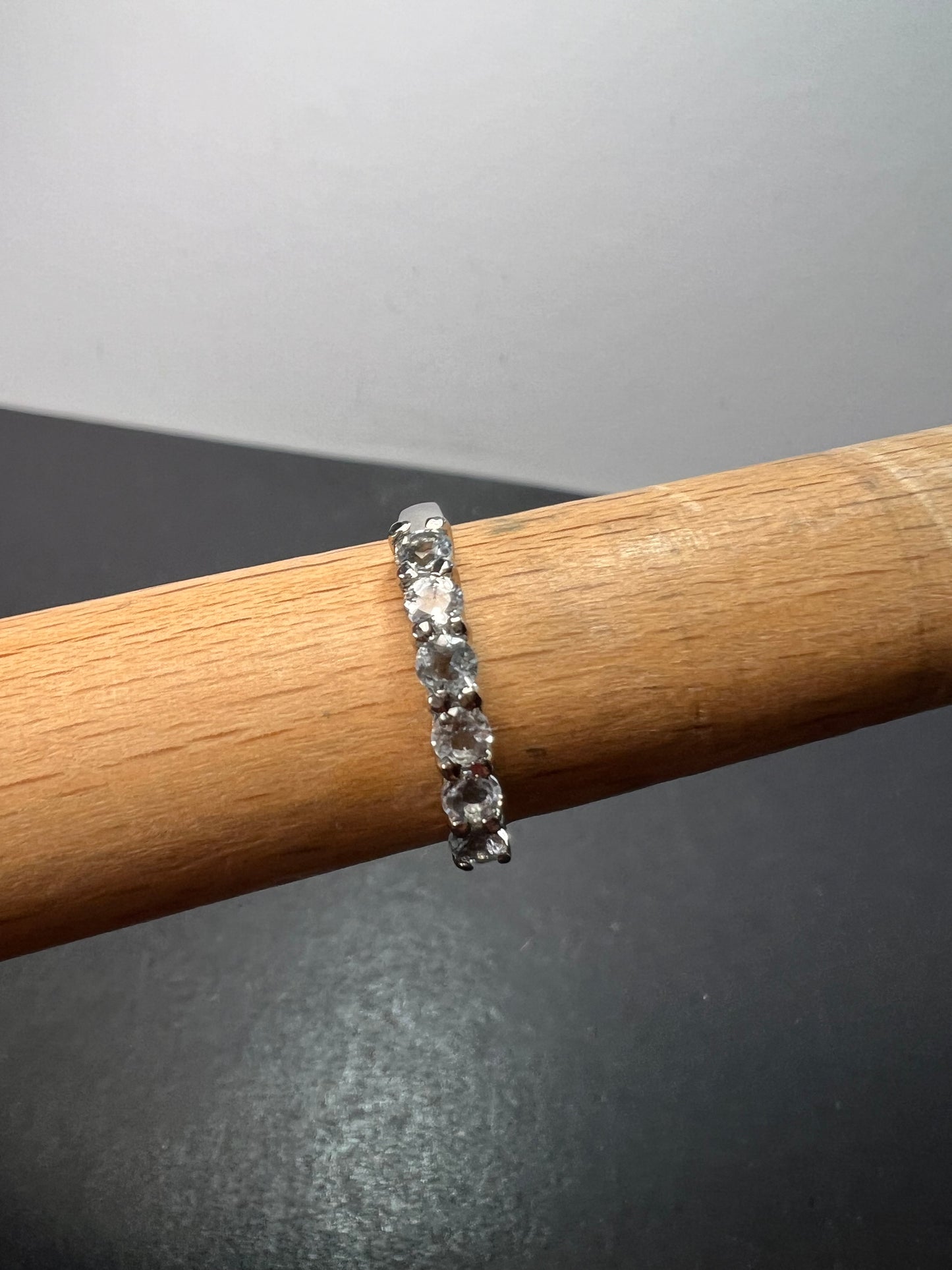 Stainless steel blue topaz ring size 9