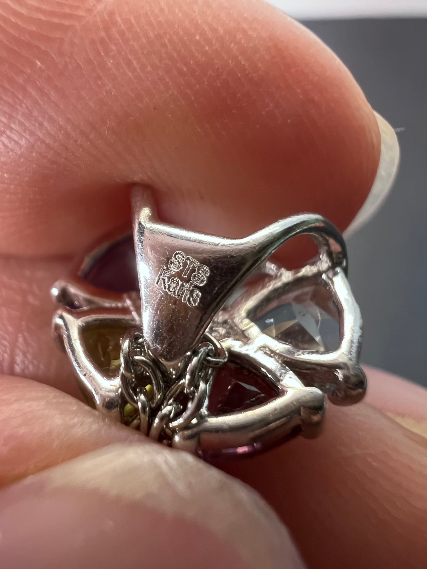 Multi stone butterfly pendant in stainless steel with 18 inch chain *NEW*