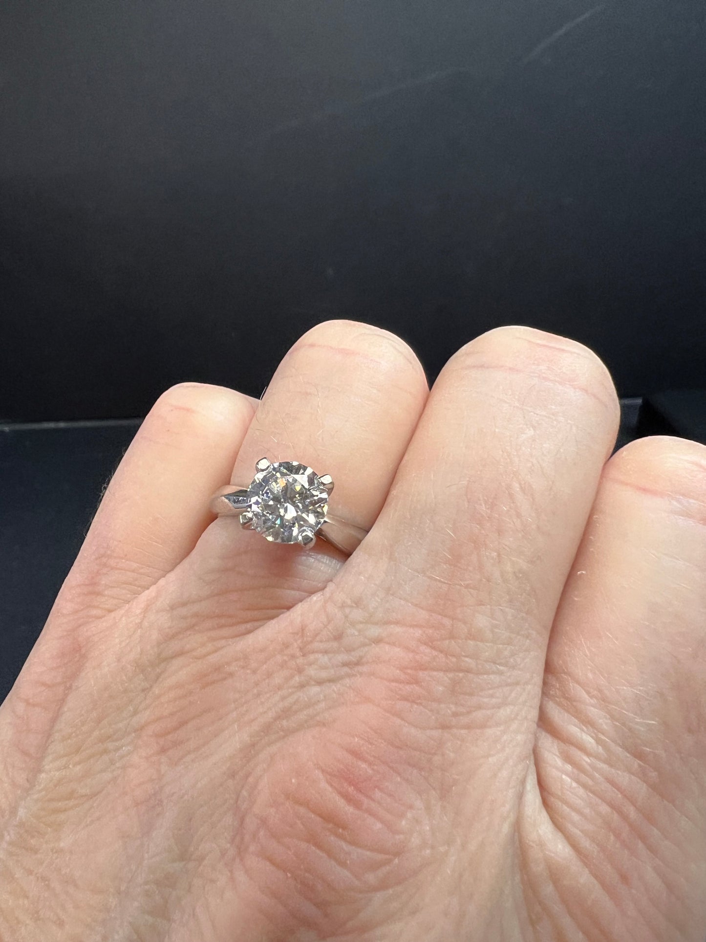Vintage CZ solitaire sterling silver ring size 7