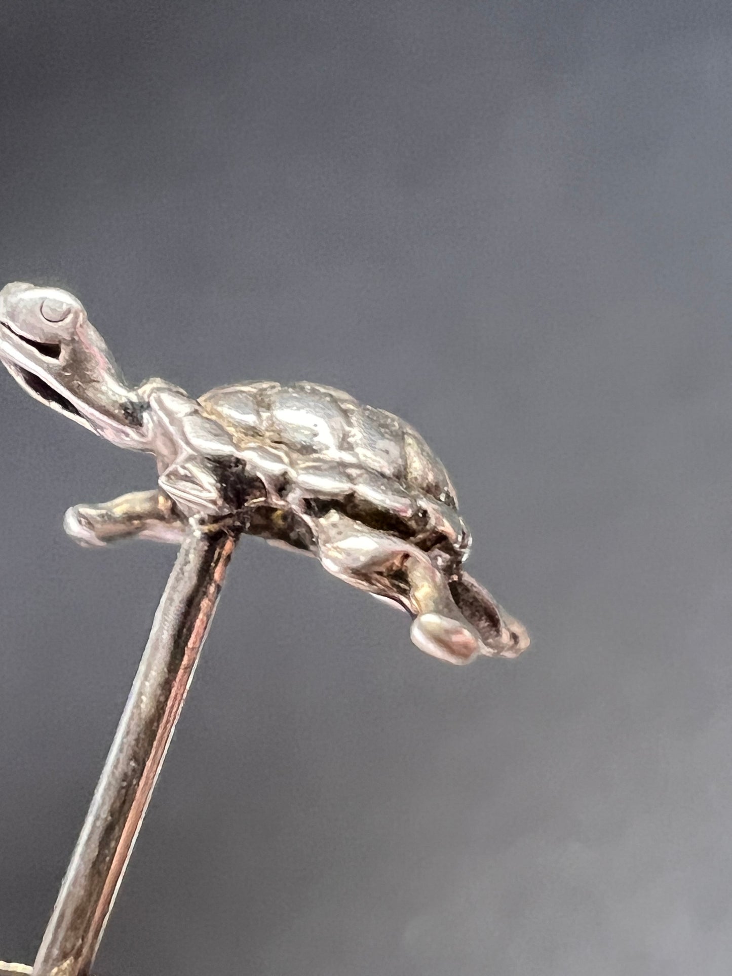 Tiny sterling silver turtle stud earrings
