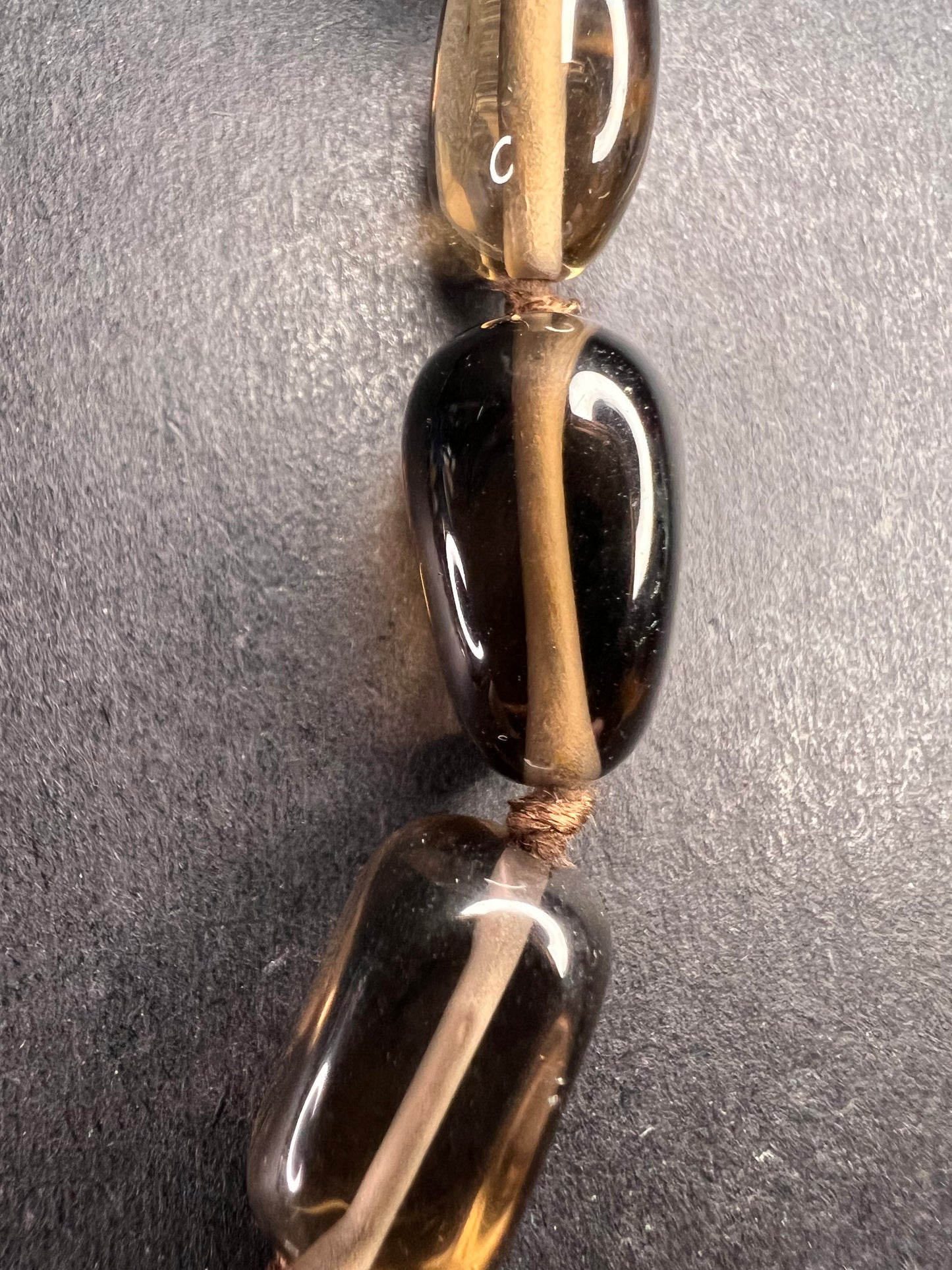 NEW smoky quartz 24 inch necklace with sterling silver clasp