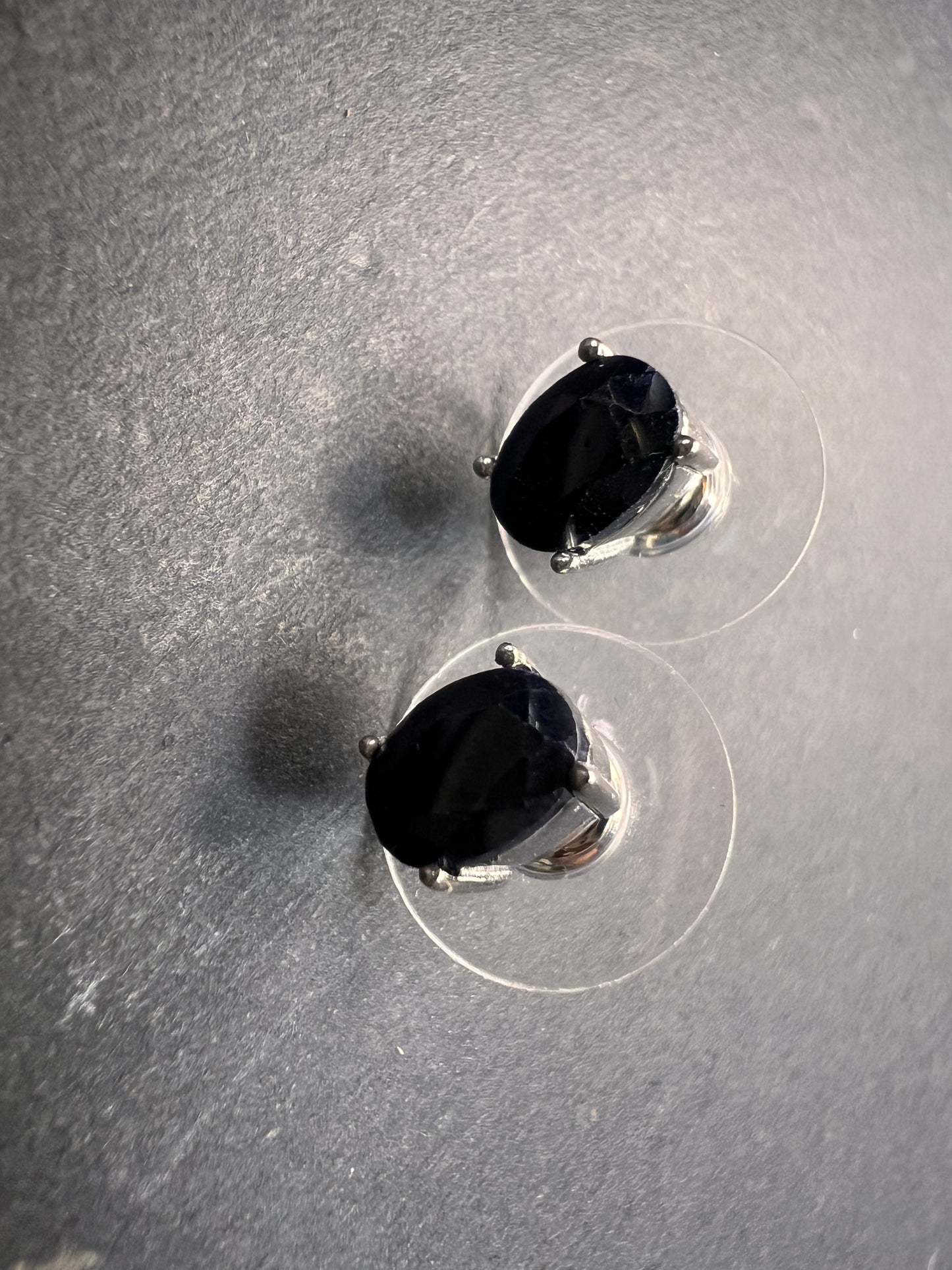 NEW midnight sapphire stud earrings in stainless steel