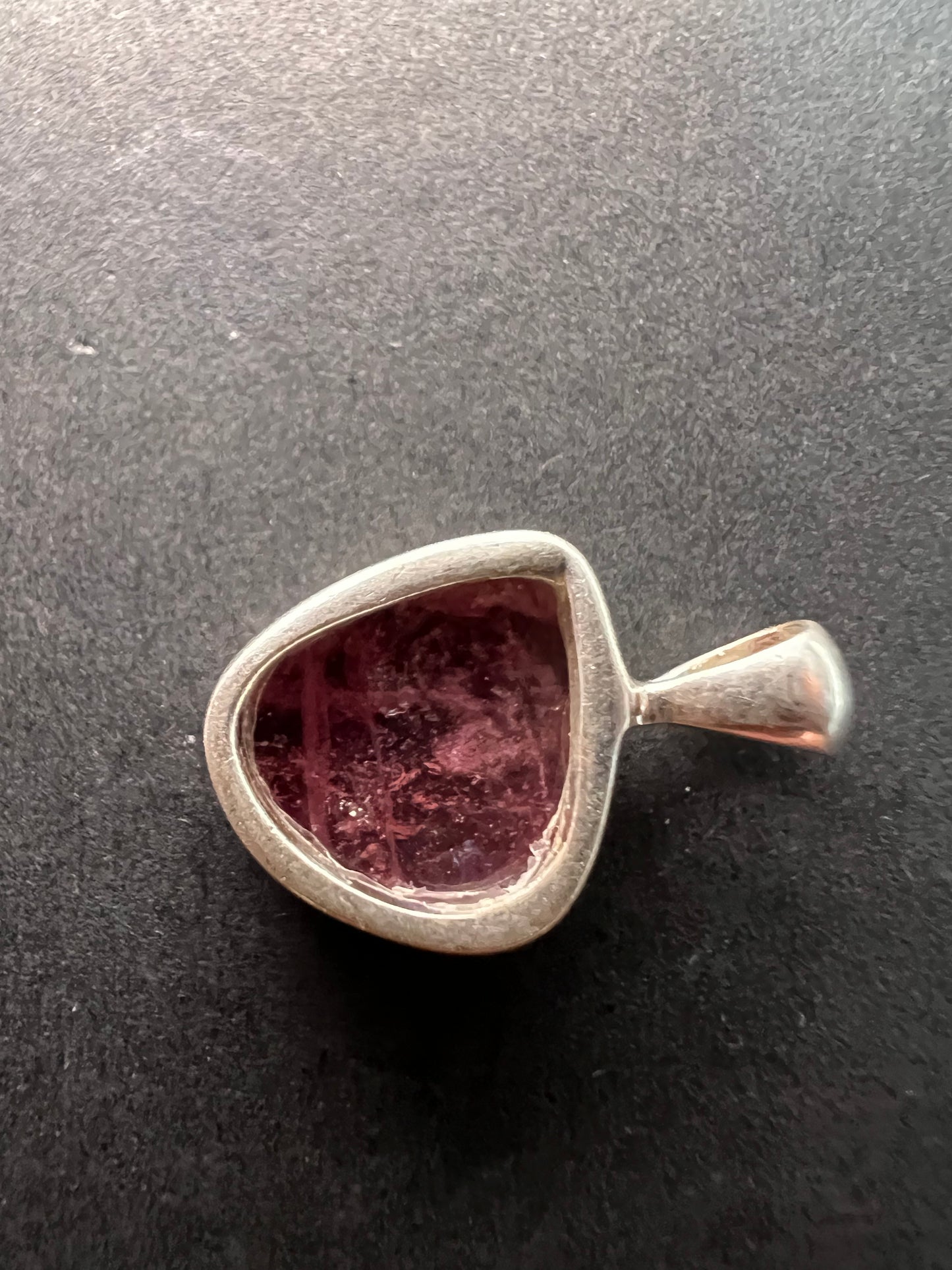 NEW Pink tourmaline sterling silver pendant 1.29 grams