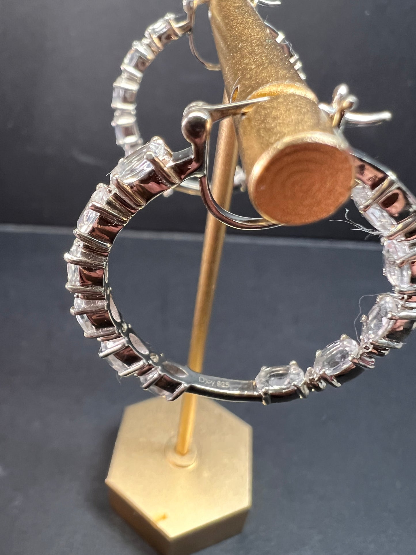 NEW Petalite and zircon inside out hoop earrings in platinum over sterling silver