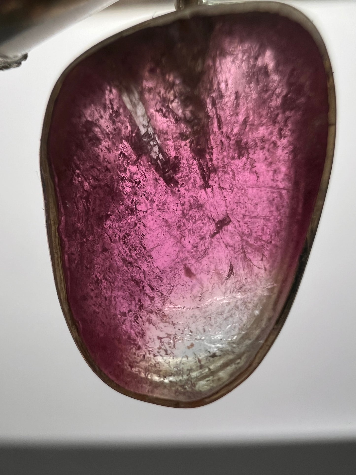 NEW Pink and white tourmaline sterling silver pendant 1.68 grams