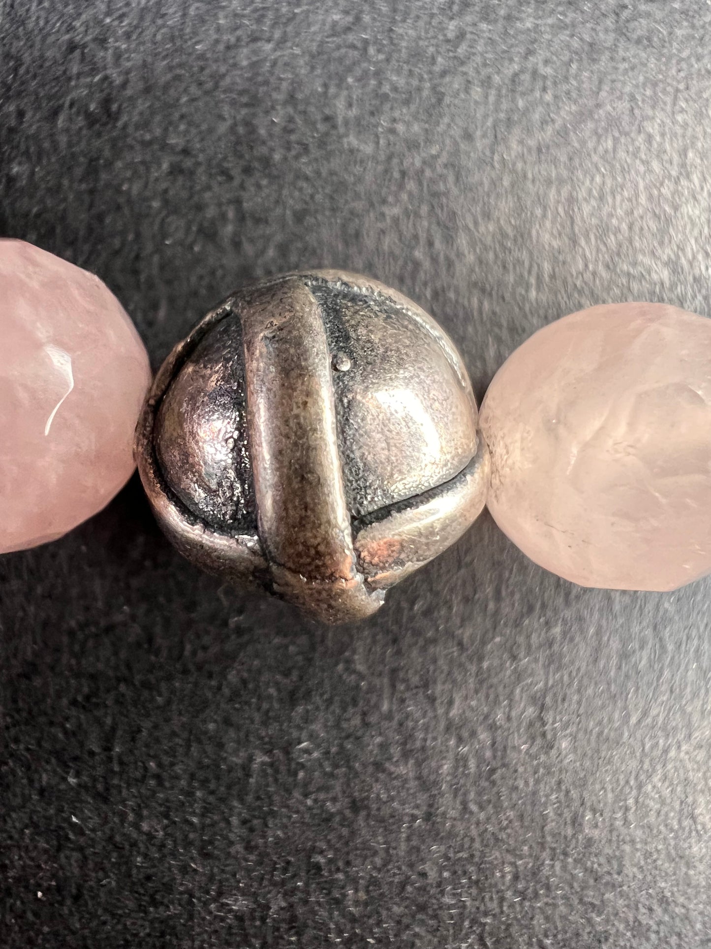 NEW rose quartz and pearl sterling silver necklace