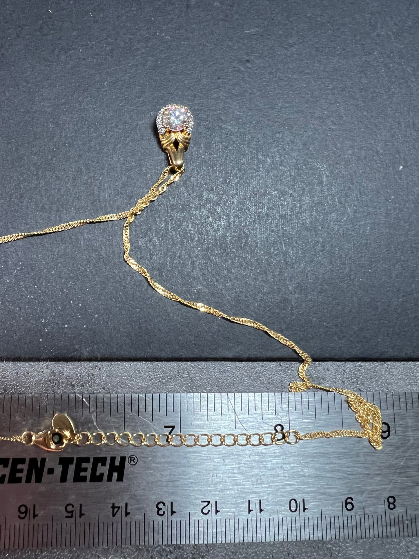 Strontium Titanate And White Zircon 18k Yellow Gold Over Sterling Silver Pendant With Chain 1.23ctw