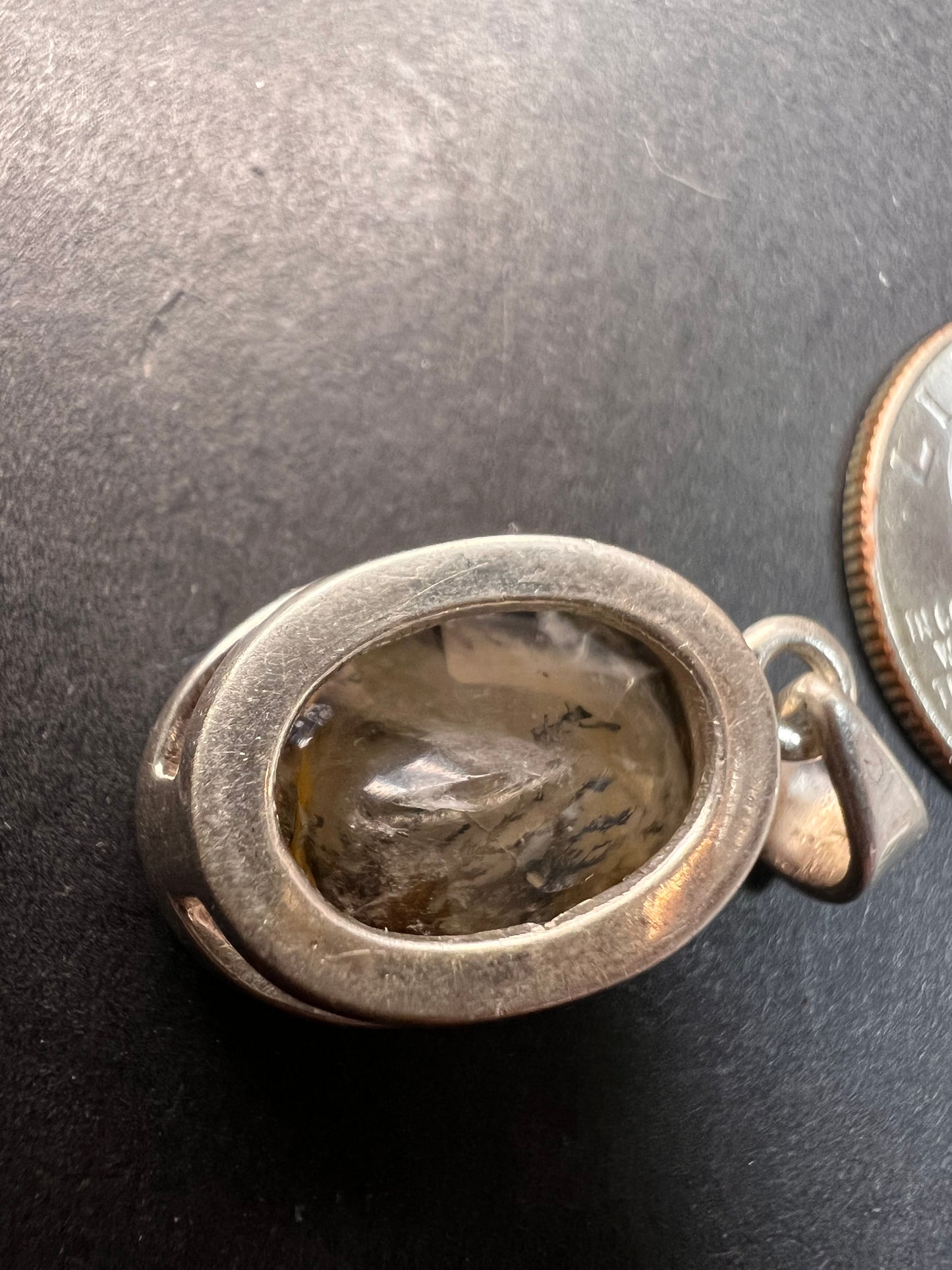 NEW Dendretic agate gemstone sterling silver pendant