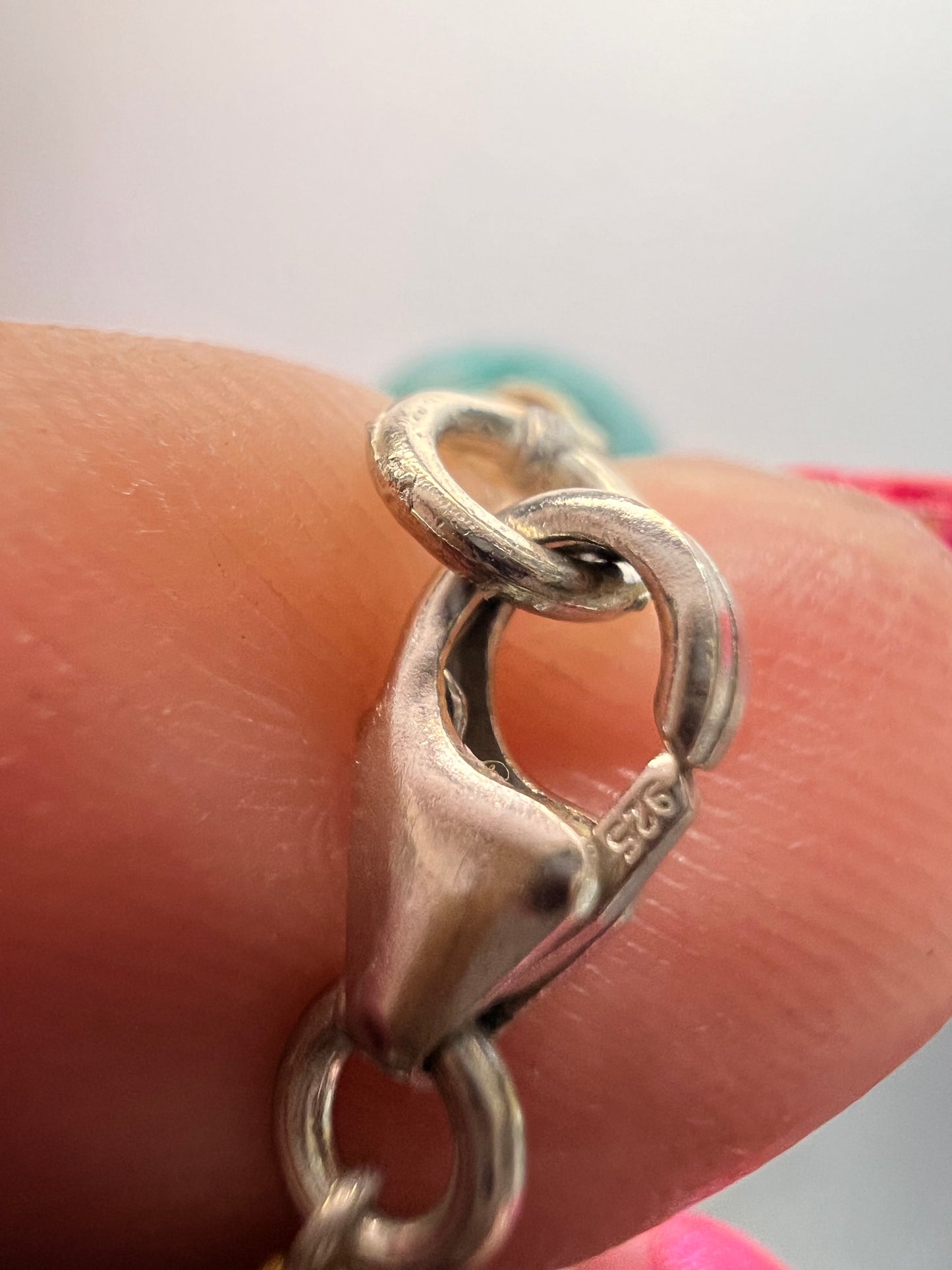 Dyed jadeite beaded 18 inch necklace with sterling silver clasp