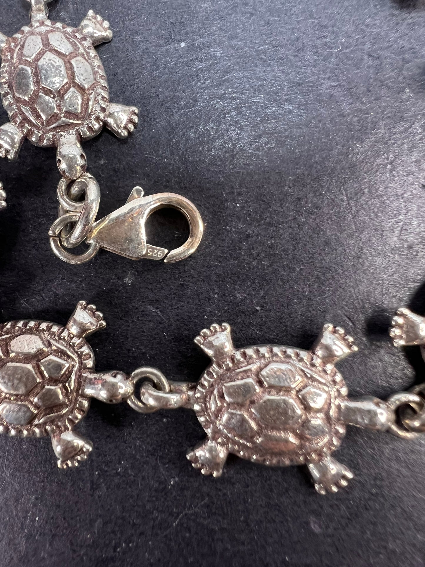Vintage sterling silver turtles bracelet