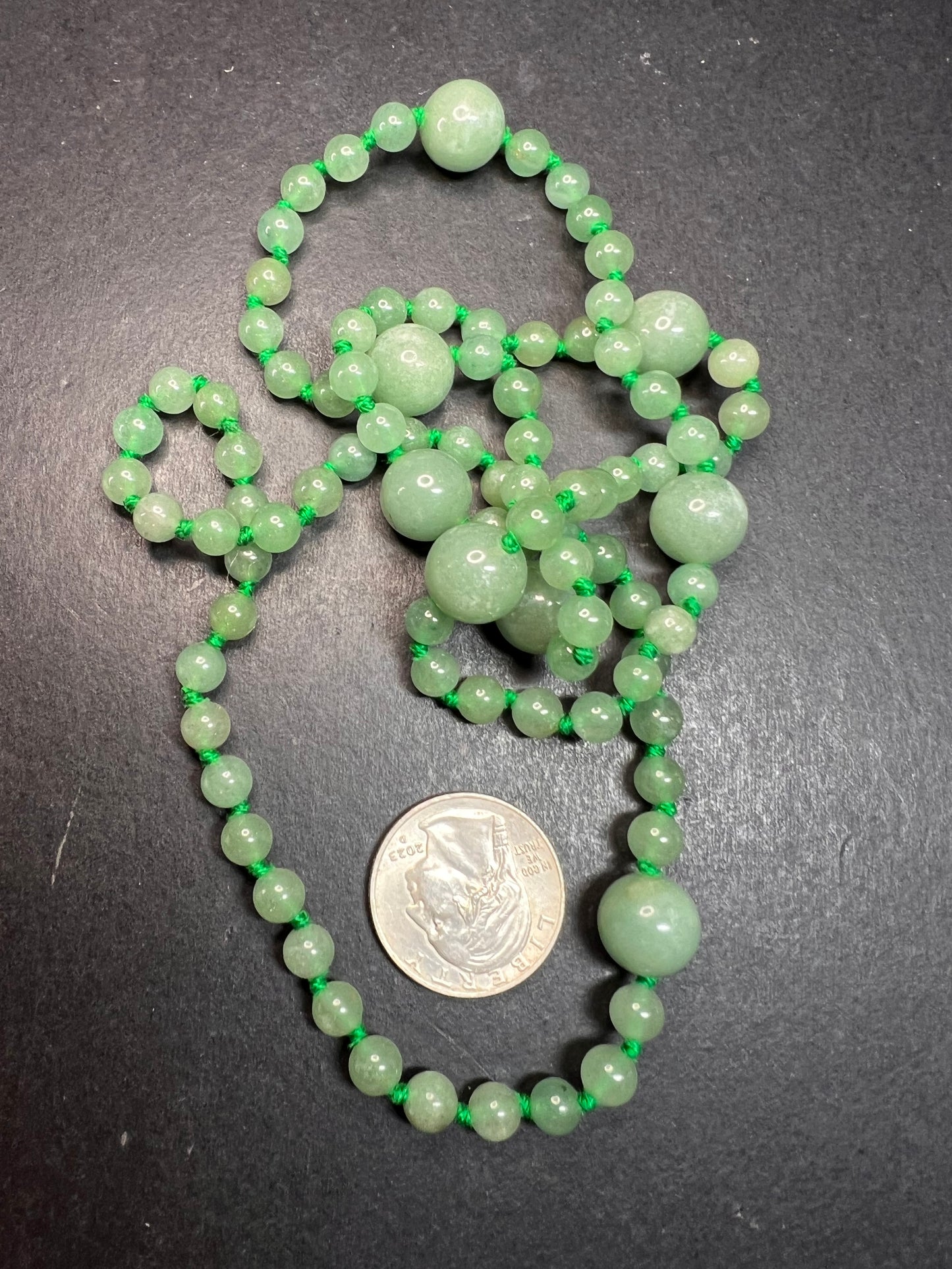 NEW green aventurine endless 30 inch necklace