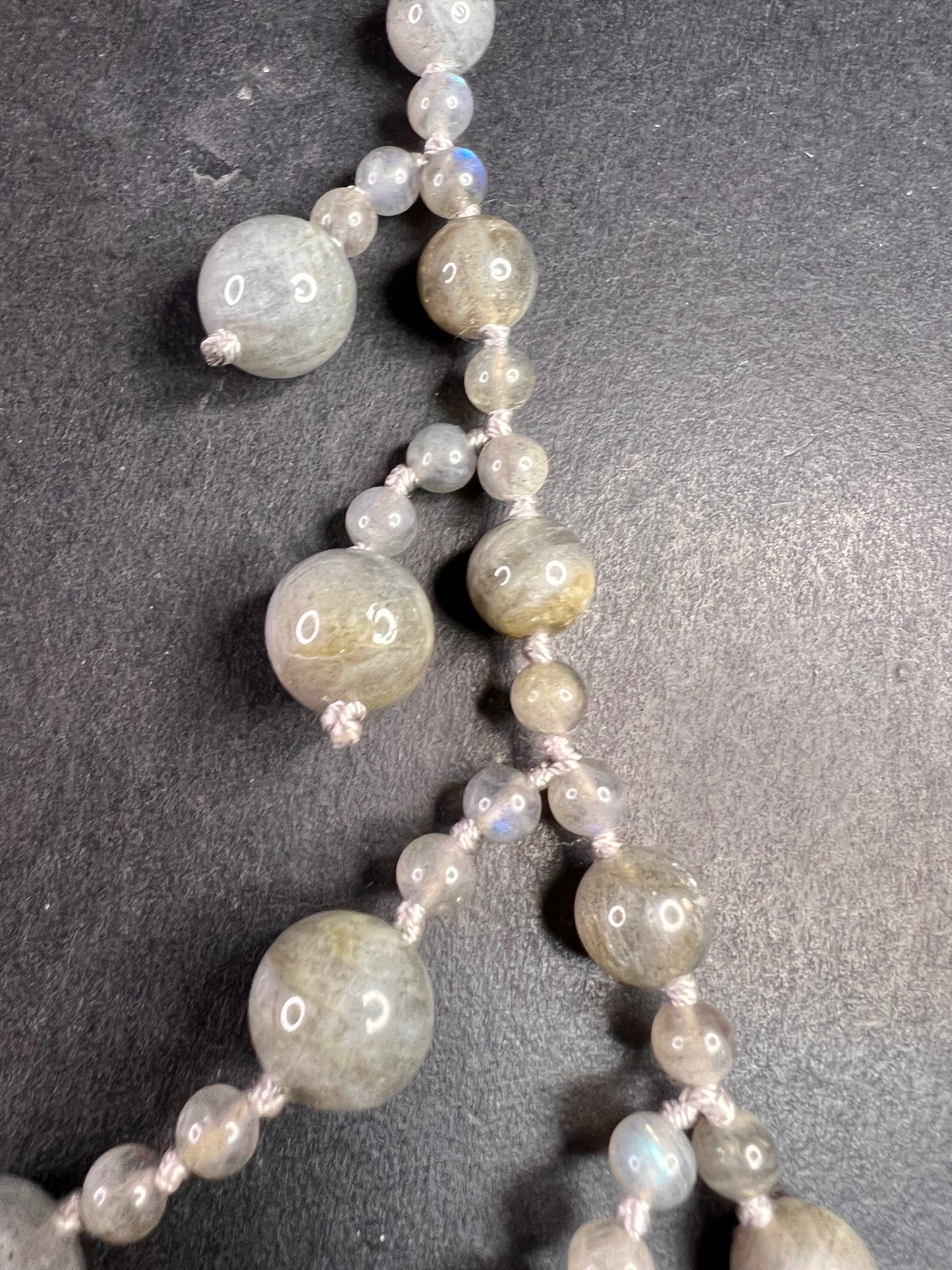 NEW labradorite bib statement necklace with sterling silver clasp