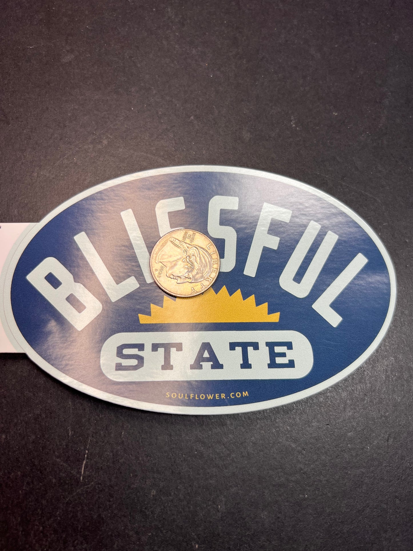 Soul Flower “Blissful State” Large Oval Sticker – Outdoor Safe USA Made