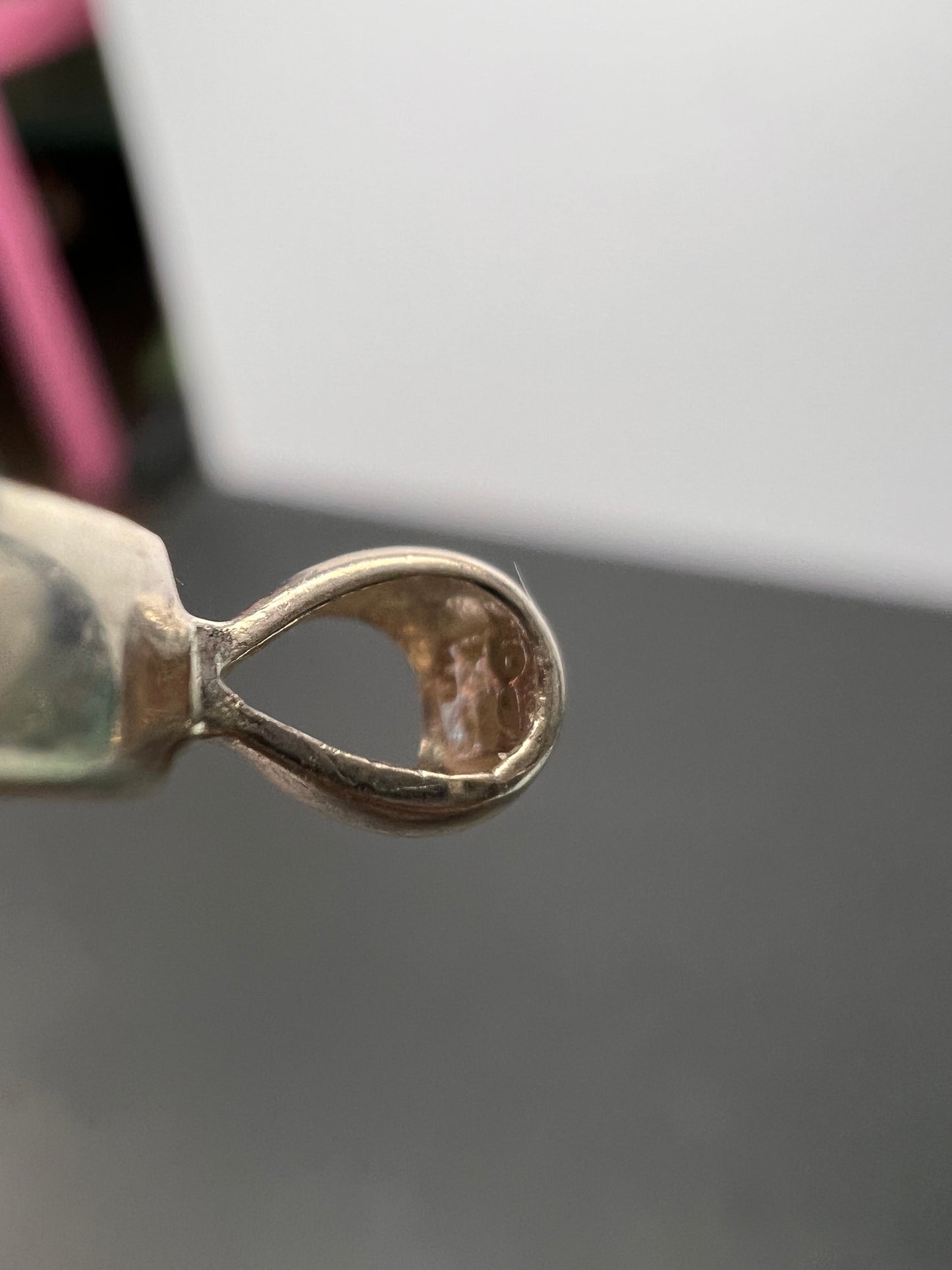 NEW Bi color pink tourmaline sterling silver pendant 1.37 grams