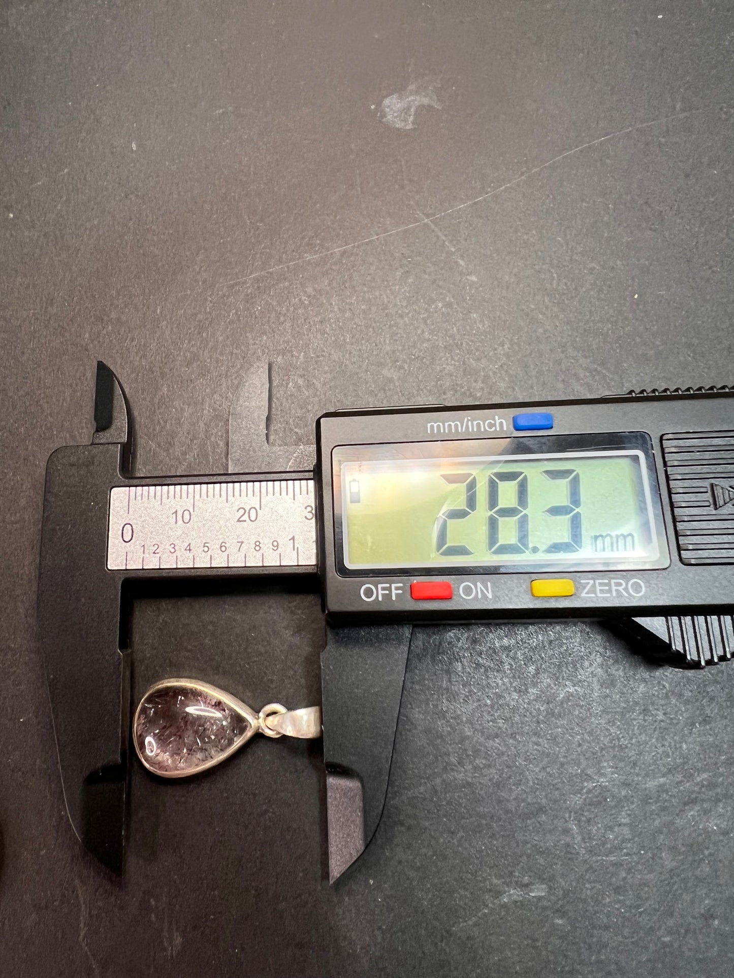 NEW Lepidocrocite super 7 sterling silver teardrop pendant 3.31 grams