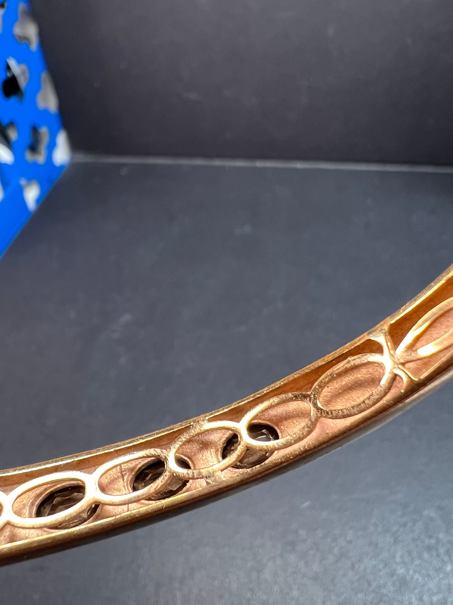 Shungite and copper cuff bracelet with rose gold plating and magnets