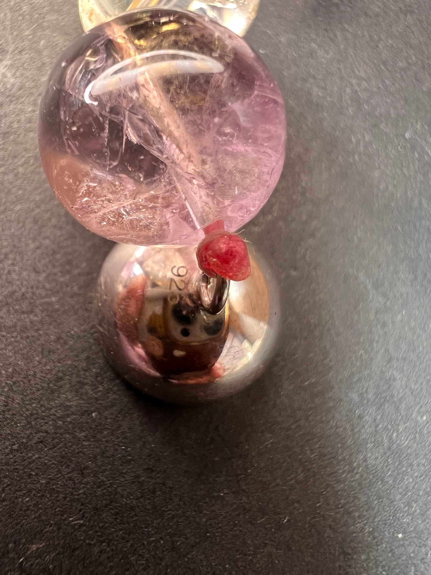 NEW Multi quartz knotted 18 inch necklace with 925 magnetic clasp