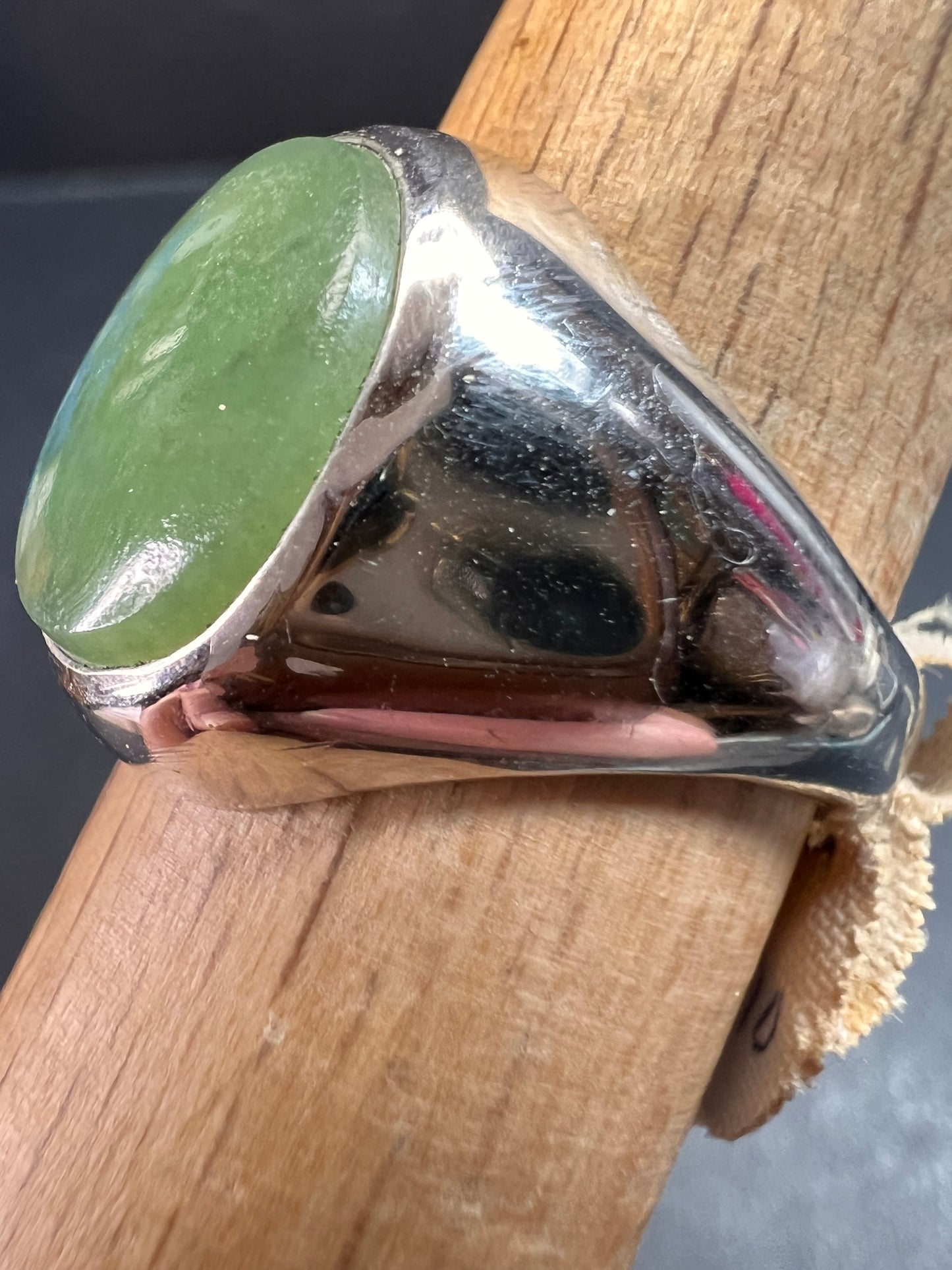 Vintage jade Pa Ha Co sterling silver ring size 8