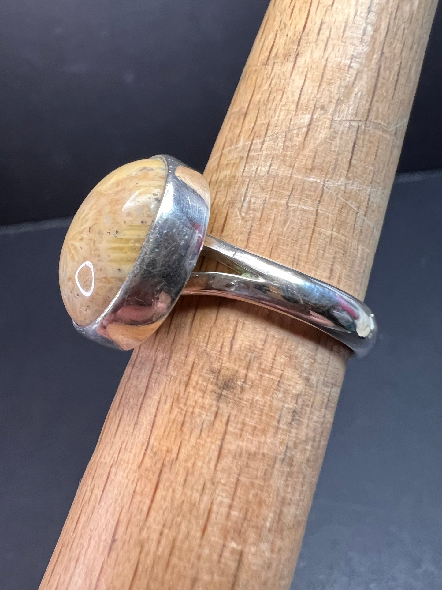 Sajen fossil coral sterling silver ring size 7