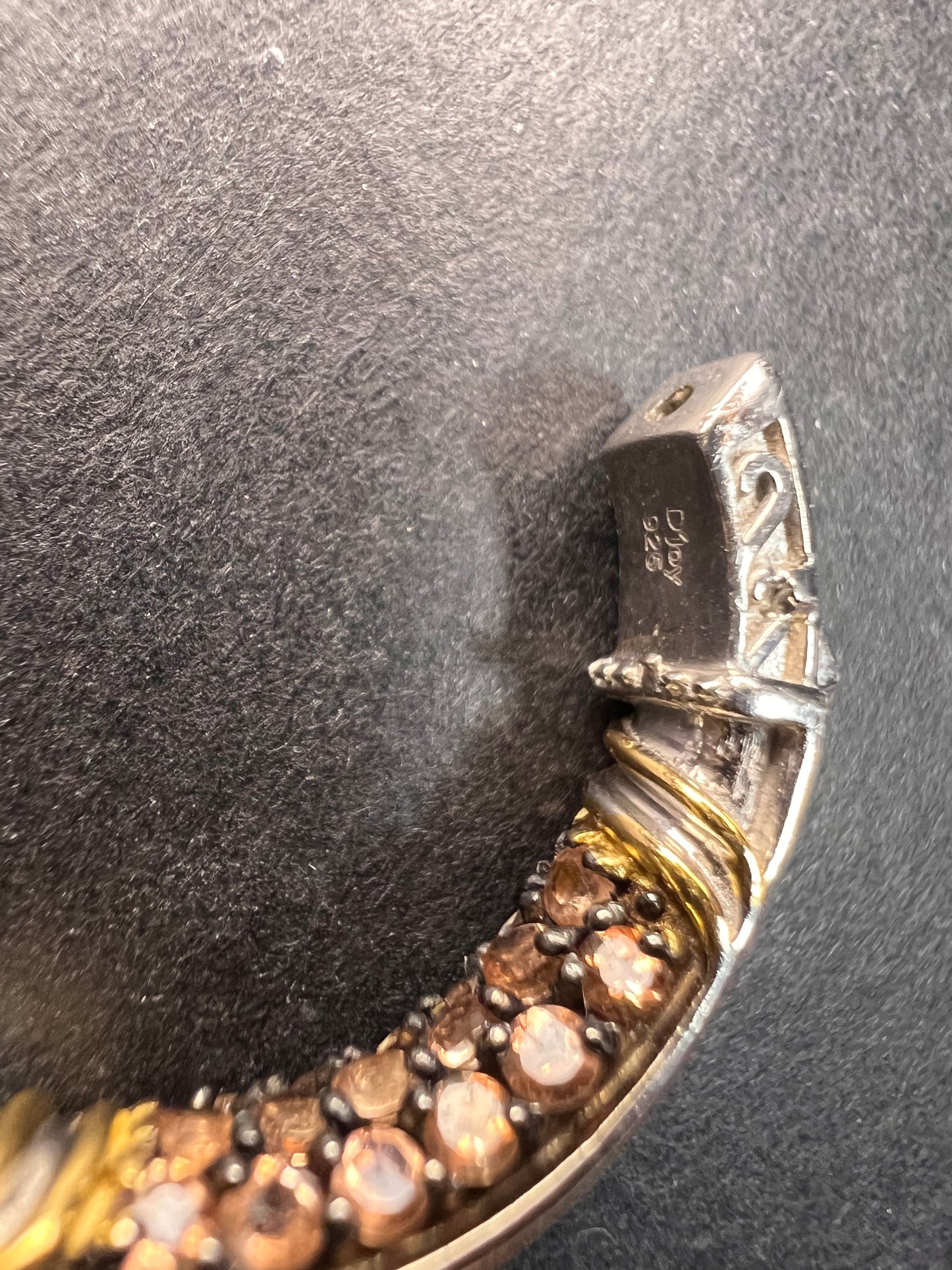 Andalusite inside out hoop earrings in gold and rhodium over sterling silver