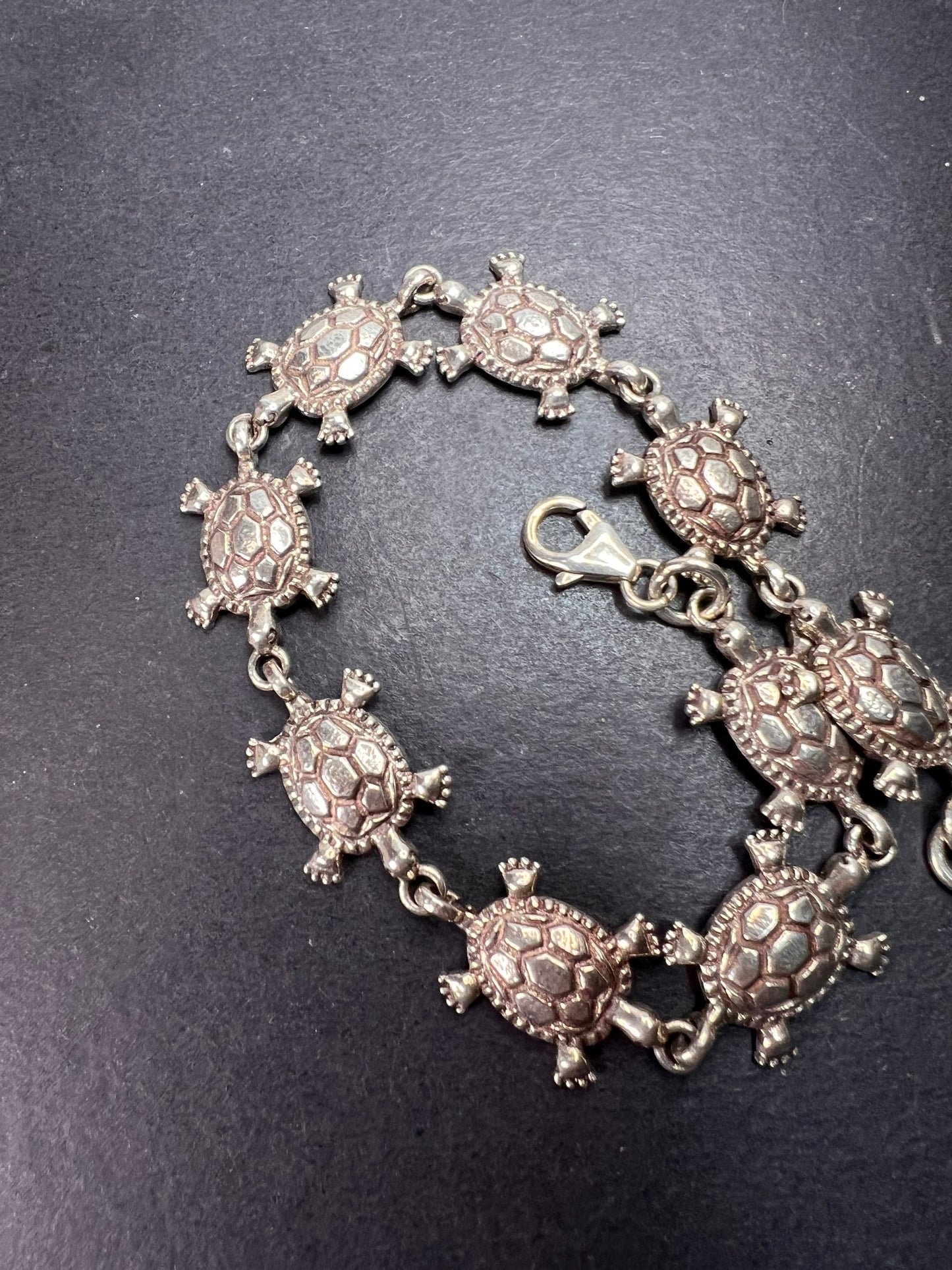 Vintage sterling silver turtles bracelet