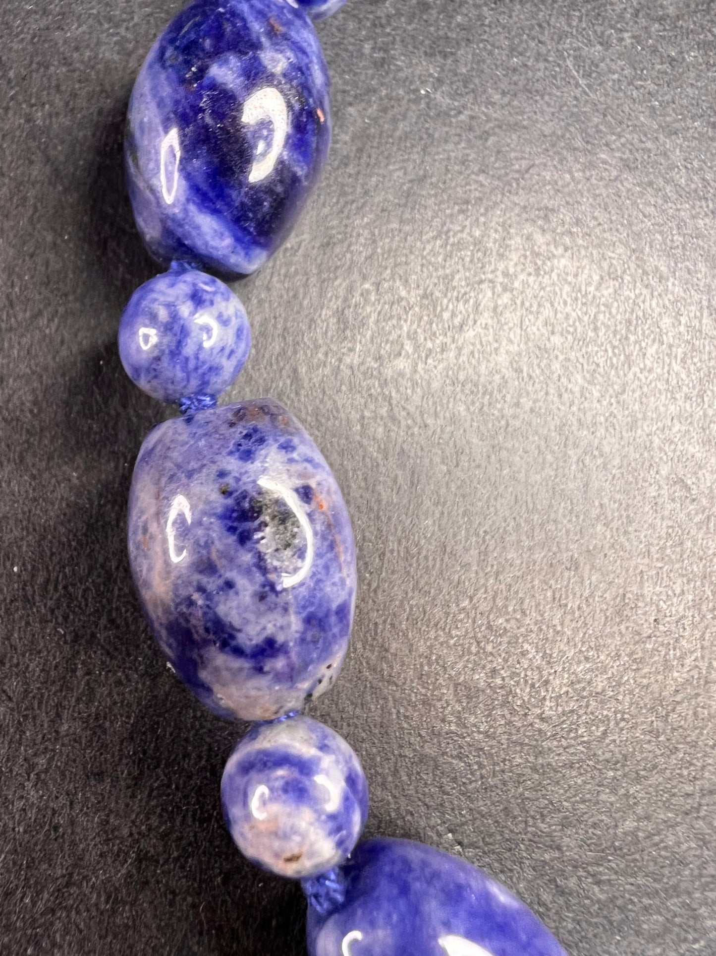 NEW sodalite necklace and bracelet with sterling silver clasp