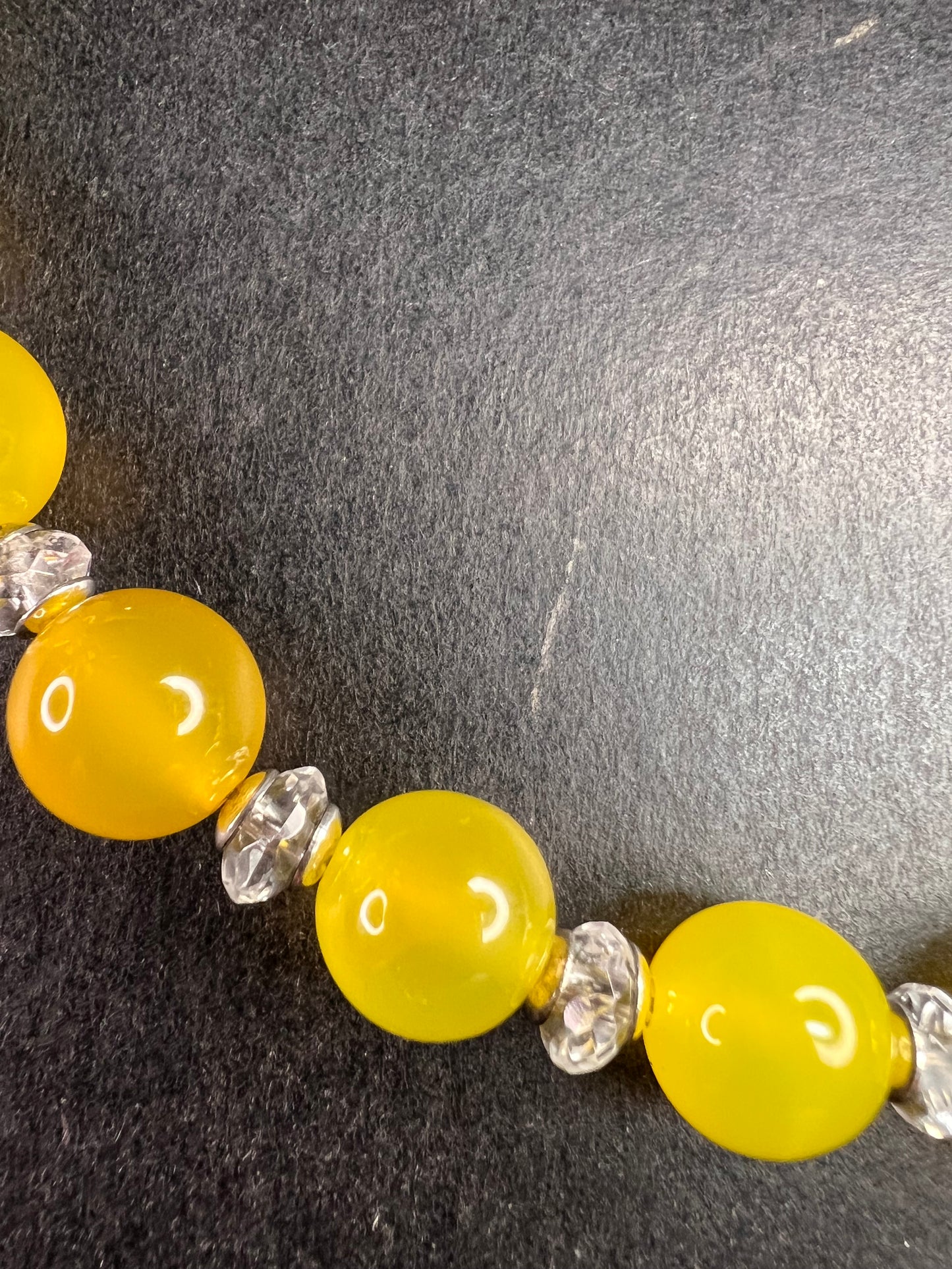 NEW Yellow chalcedony and quartz Sterling silver necklace