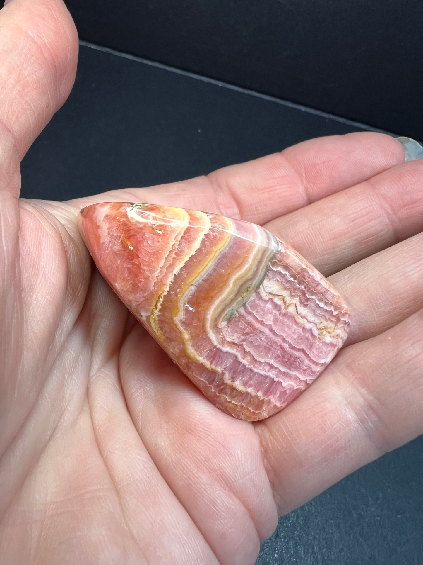 Argentinian polished rhodochrosite stone 62.26 grams