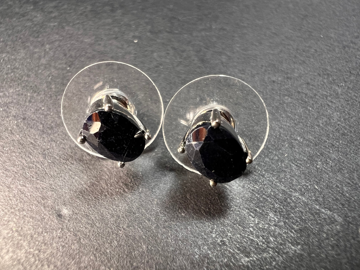 NEW midnight sapphire stud earrings in stainless steel