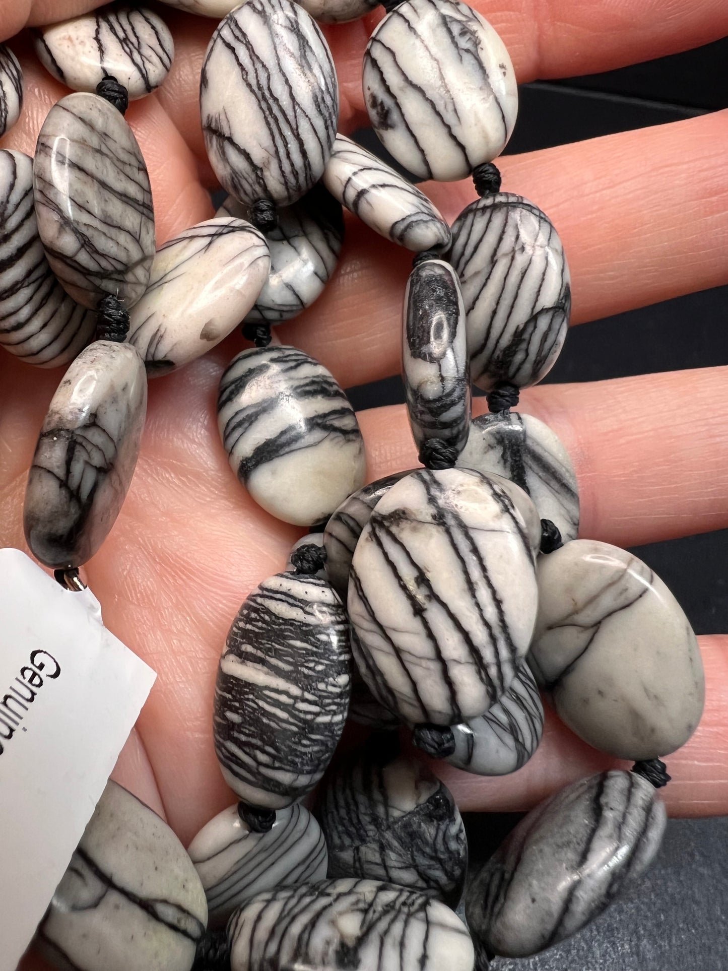 NEW Picasso Jasper 30 inch necklace with sterling silver clasp